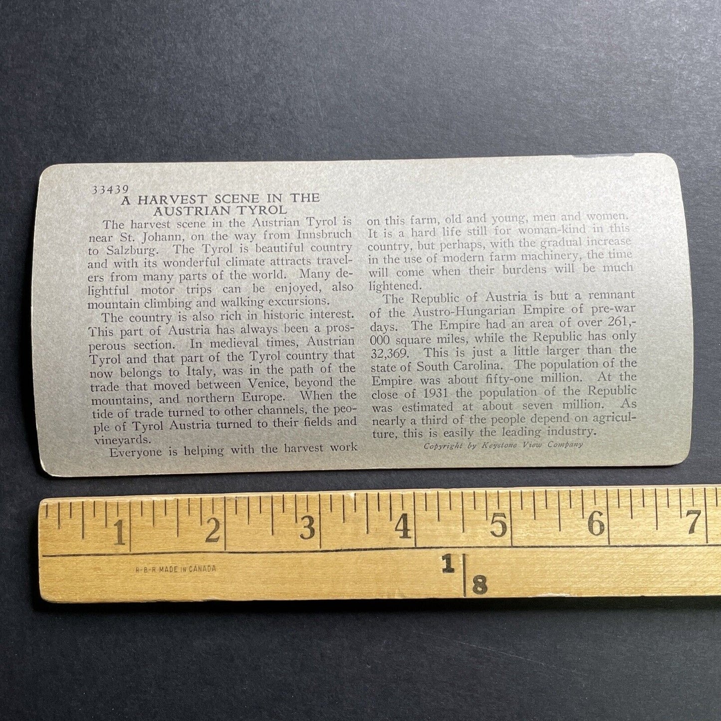 Antique 1932 Austrian Chalet St. Johann Austria Stereoview Photo Card P1534