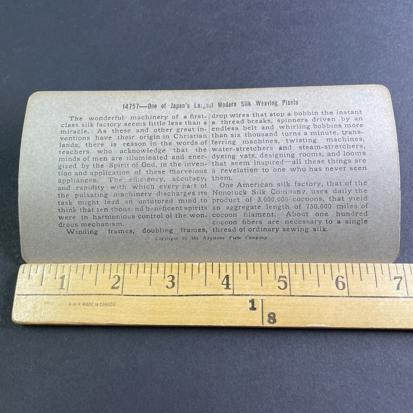 Antique 1904 Silk Weaving Machines Kiryu Japan Stereoview Photo Card P2193