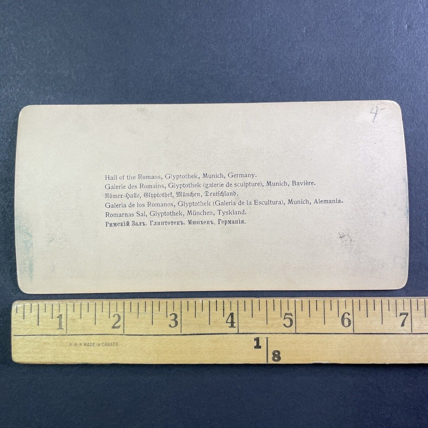 Hall of the Romans Glyptothek Stereoview Munich Germany Antique c1898 Y174