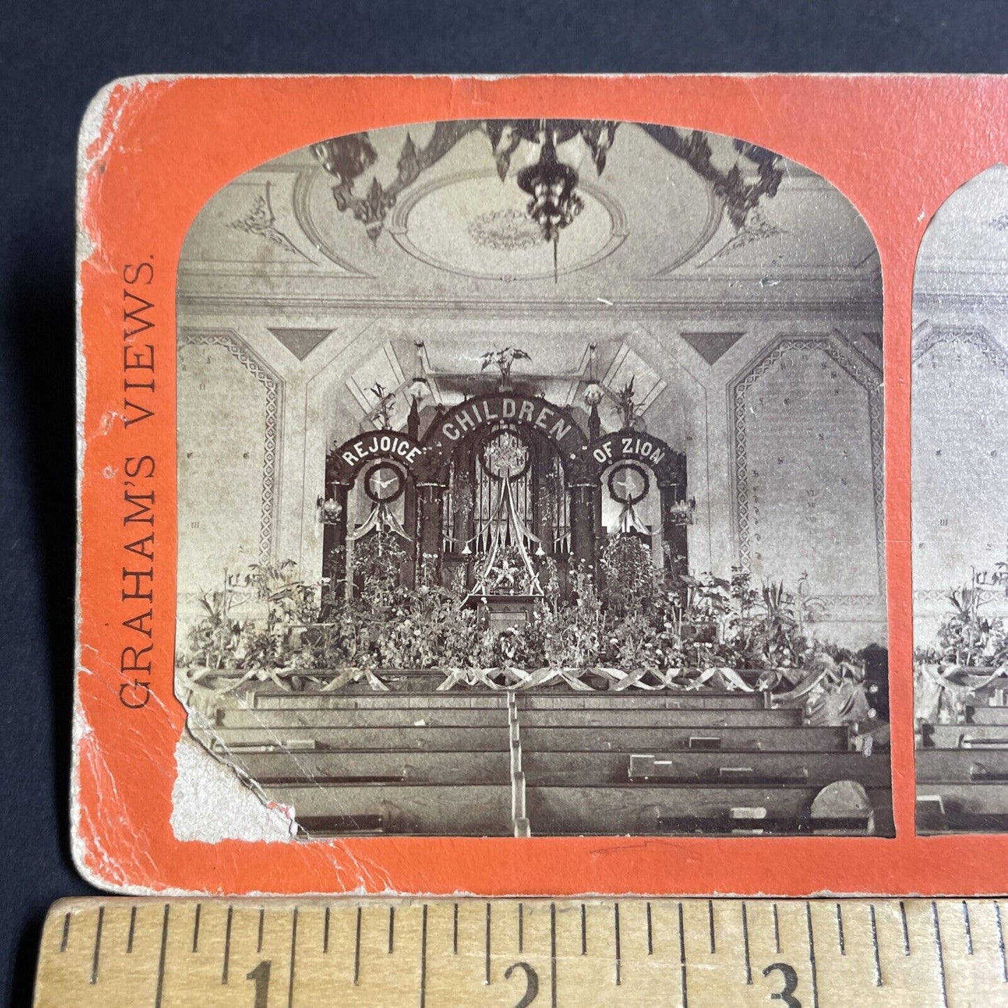 Antique 1870s Taunton Massacusetts Children Of Zion Stereoview Photo Card P4790