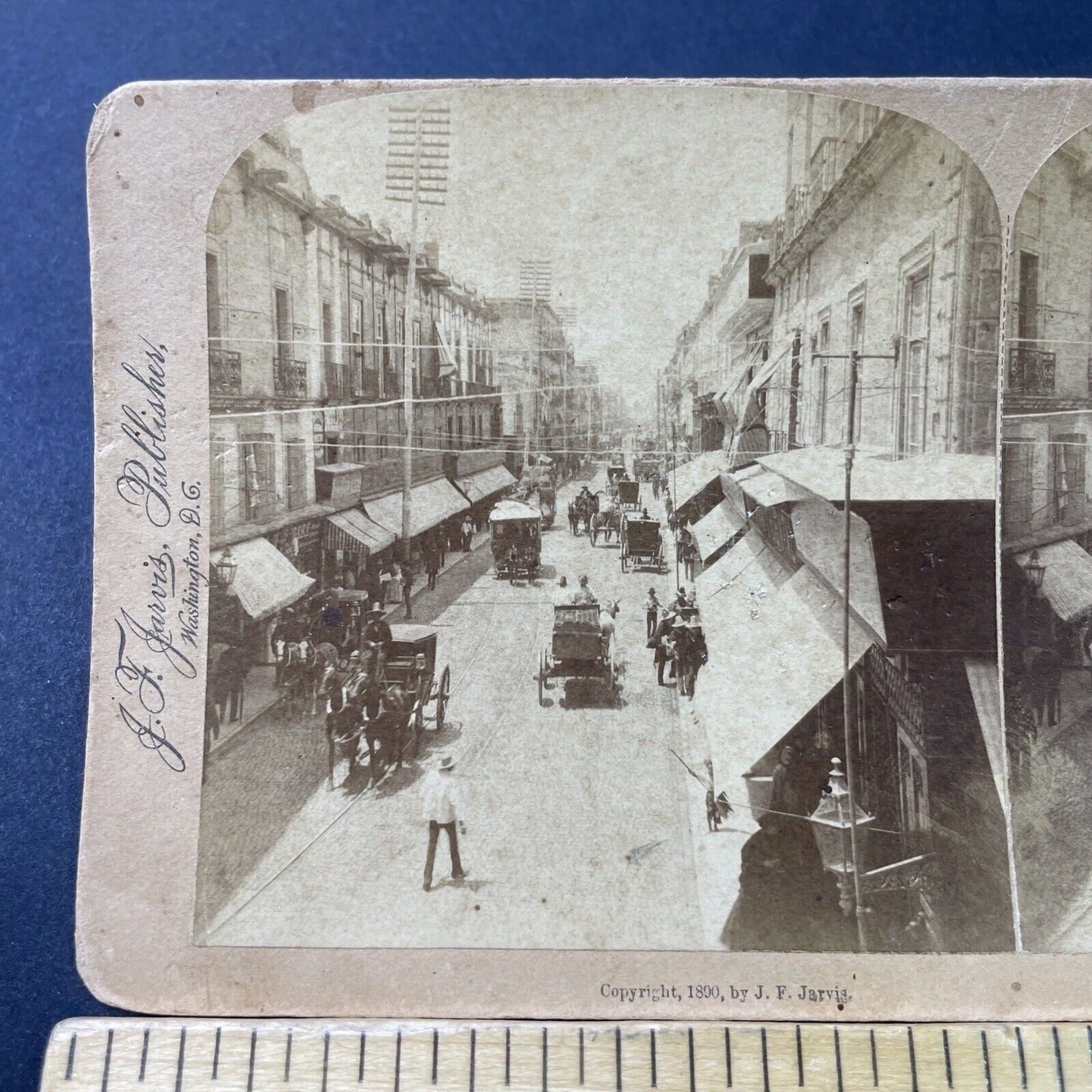Antique 1890 Calles De La Monterilla Mexico City Stereoview Photo Card P3040