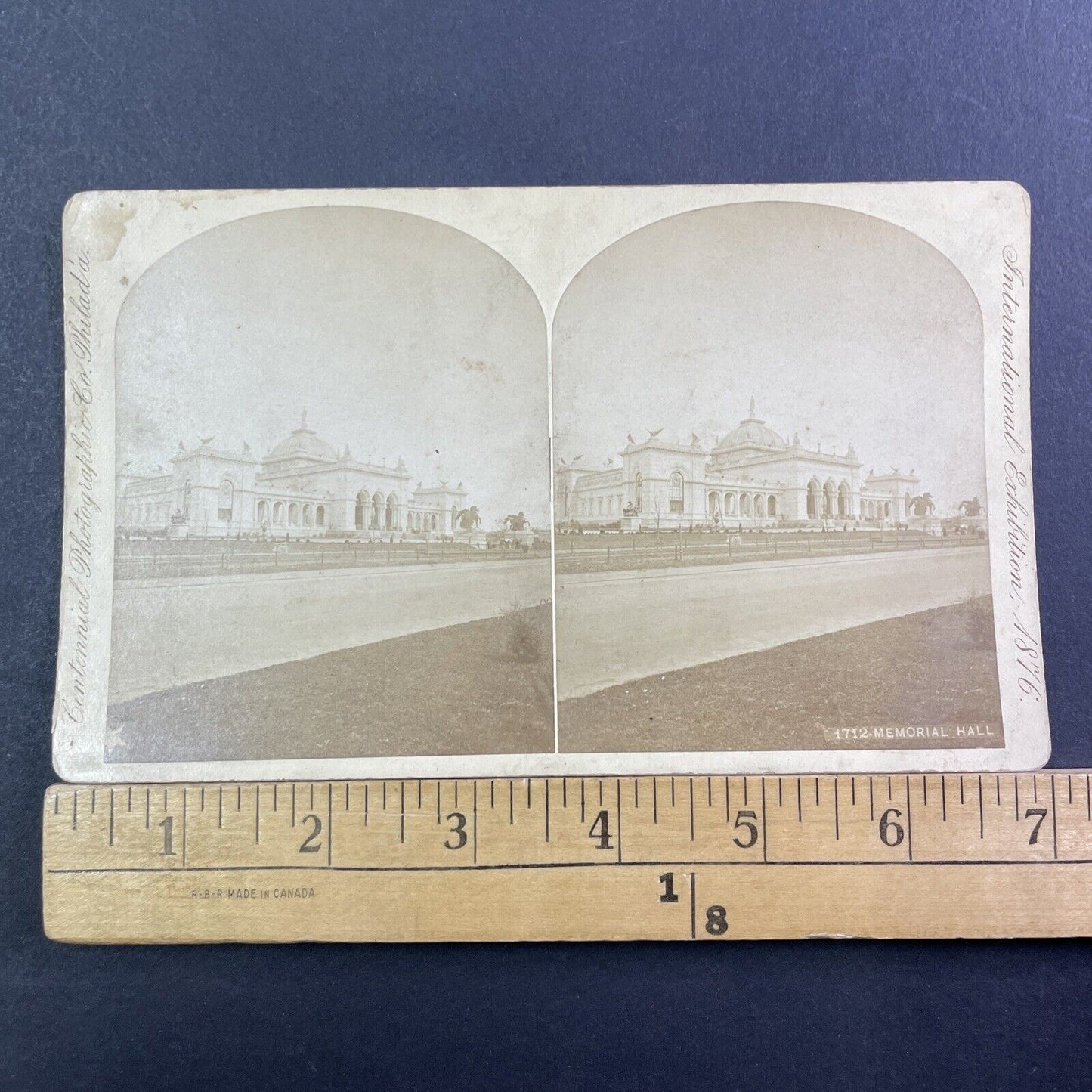 Memorial Hall Philadelphia Stereoview Edward L Wilson Antique 1876 X1346