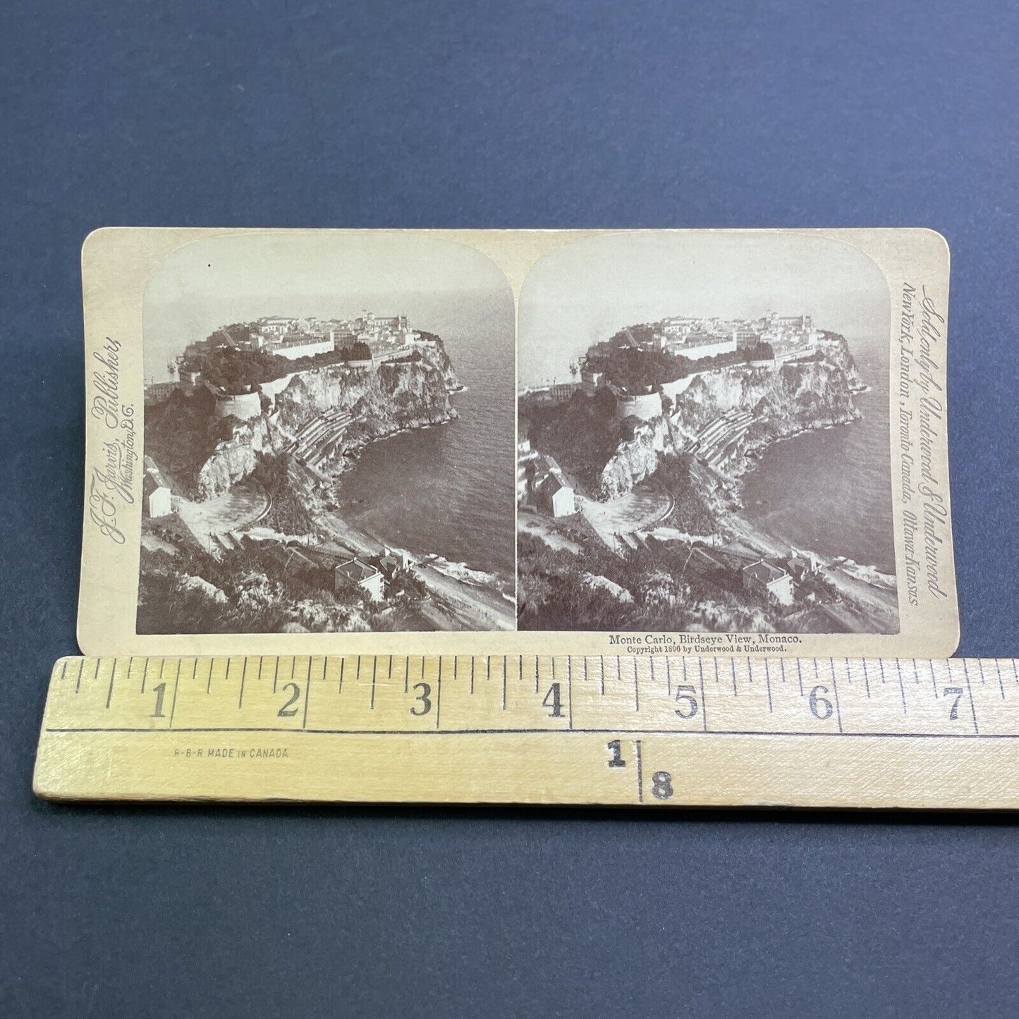 Antique 1896 Monte Carlo Palace Casino Monaco Stereoview Photo Card V518