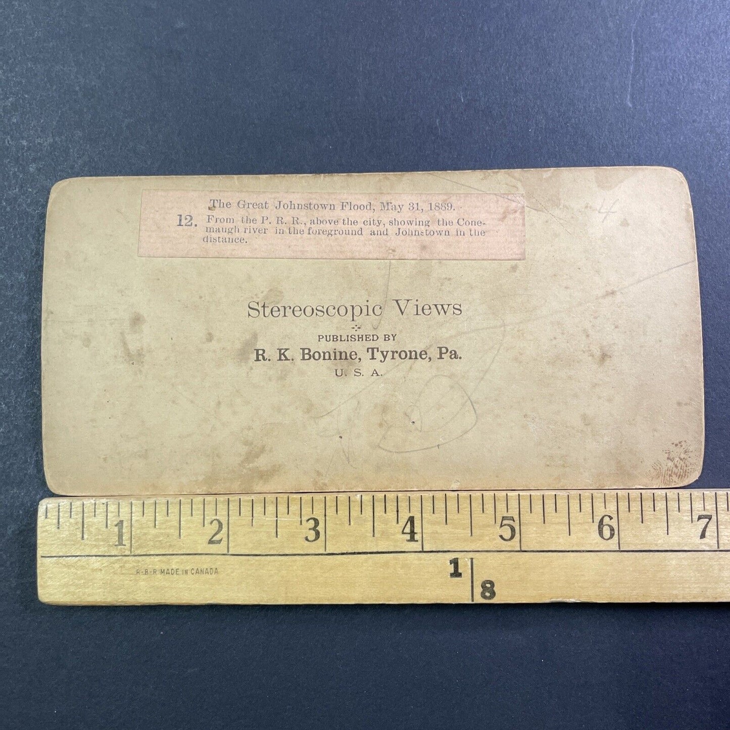 Pennsylvania Railway Johnstown Flood Disaster Stereoview Antique c1889 X2488
