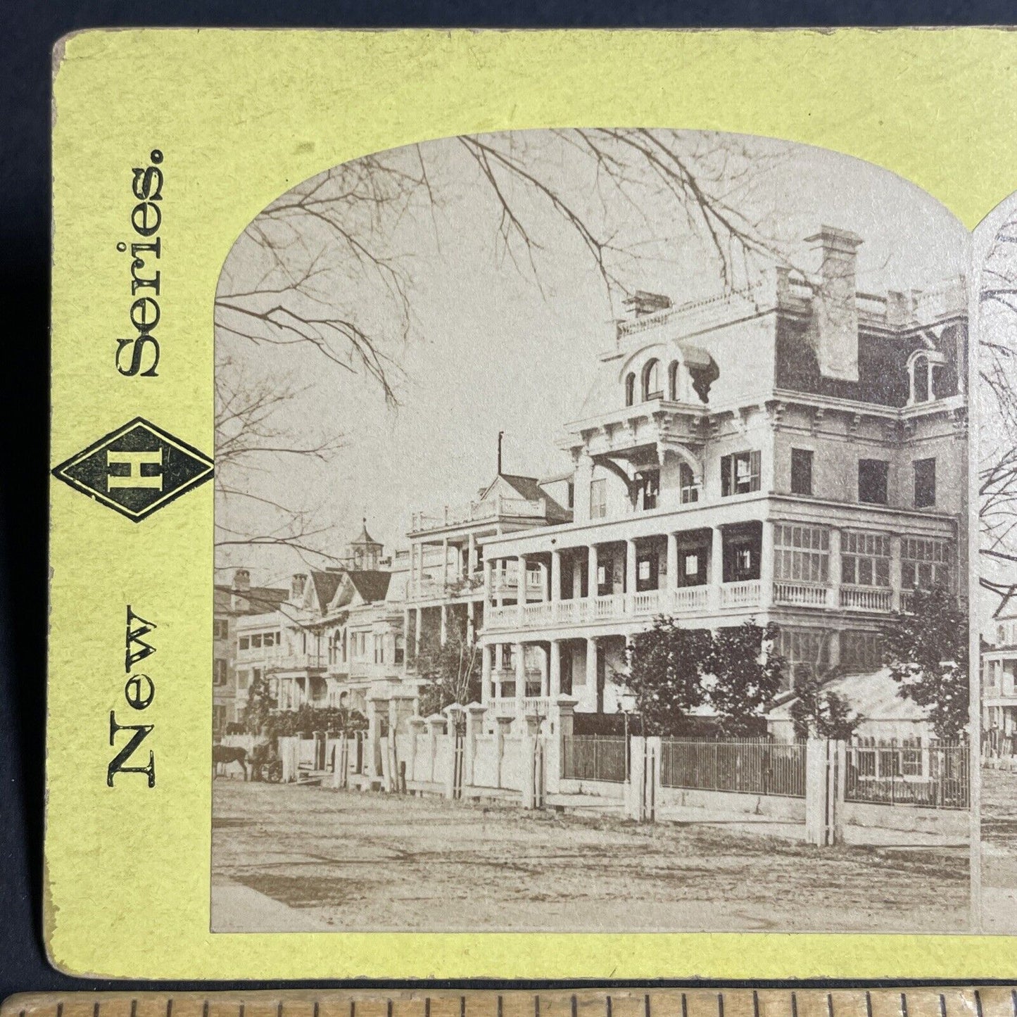 Antique 1870s South Battery Street Charleston SC Stereoview Photo Card P4880