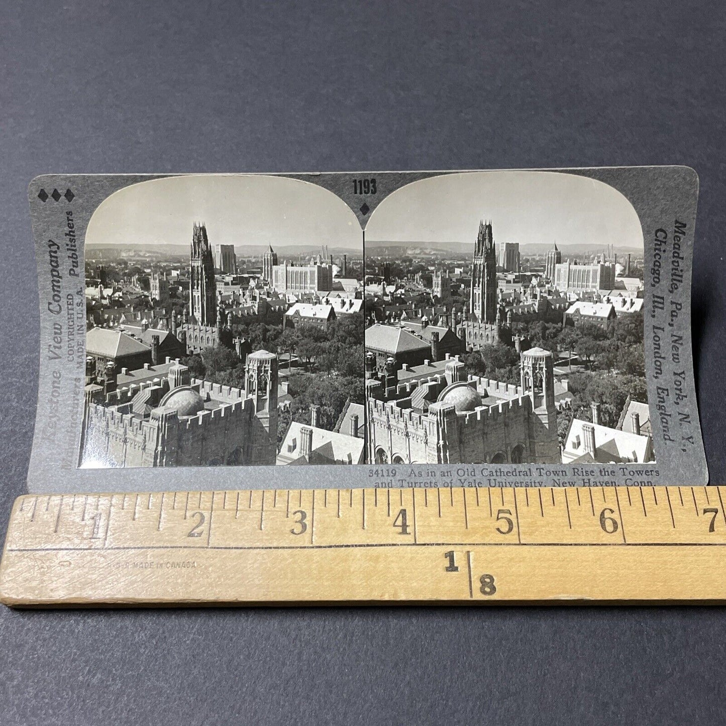 Antique 1910s Yale University New Haven Connecticut Stereoview Photo Card V2639