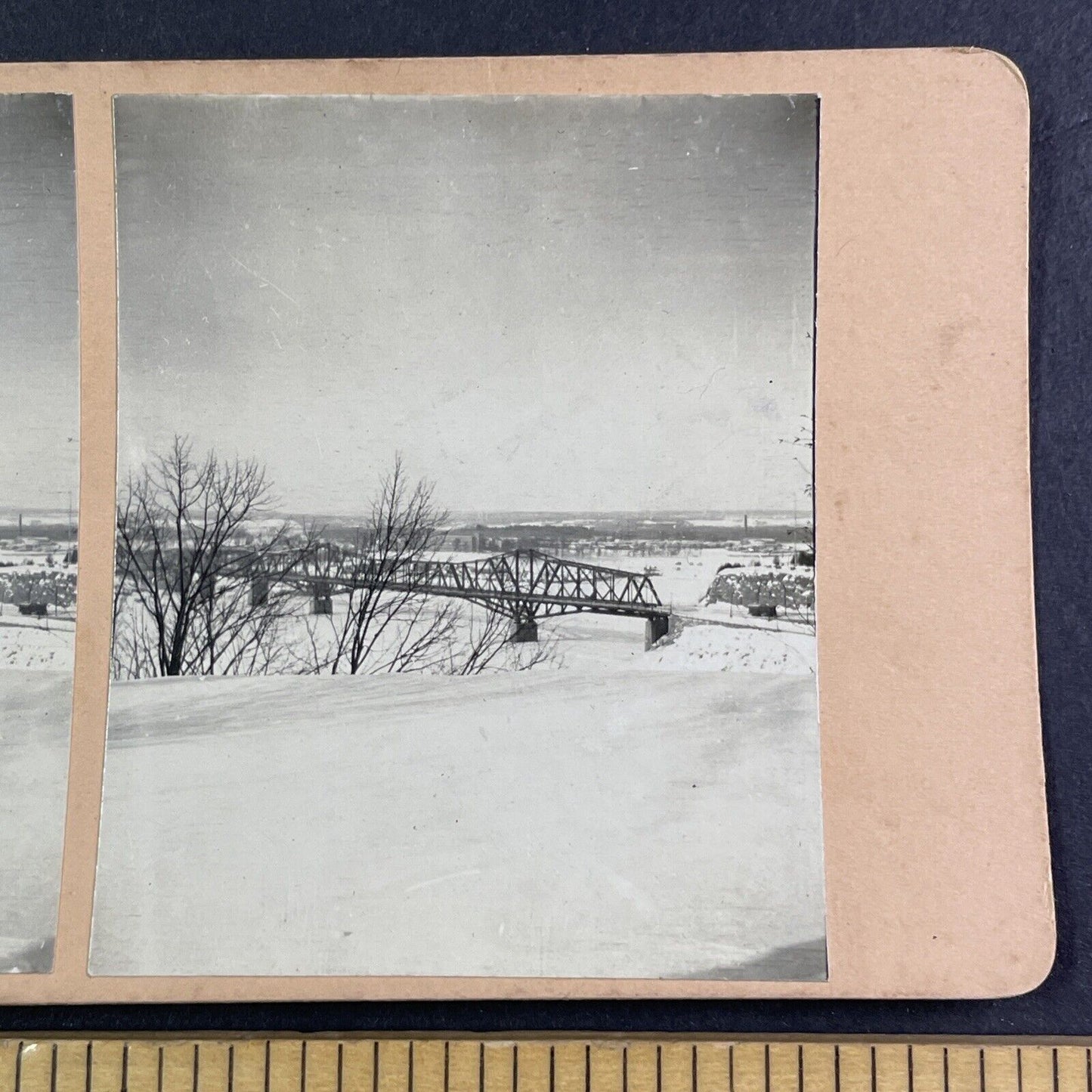 Interprovincial Bridge Ottawa Ontario Canada Stereoview OOAK Antique c1908 Y2712