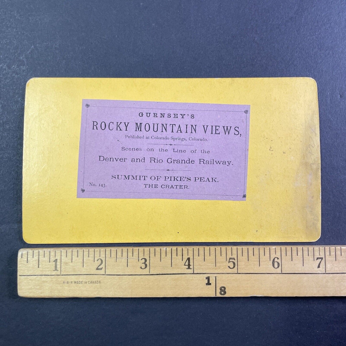 Denver Railroad Pike's Peak CO Stereoview Byron H. Gurnsey Antique c1872 X3641