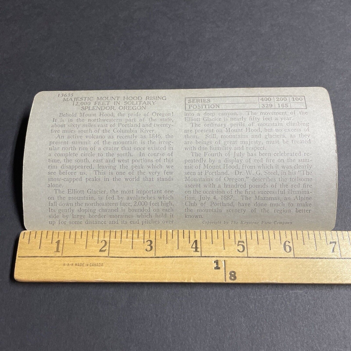 Antique 1910s Mount Hood Oregon Early Photo Stereoview Photo Card P3199