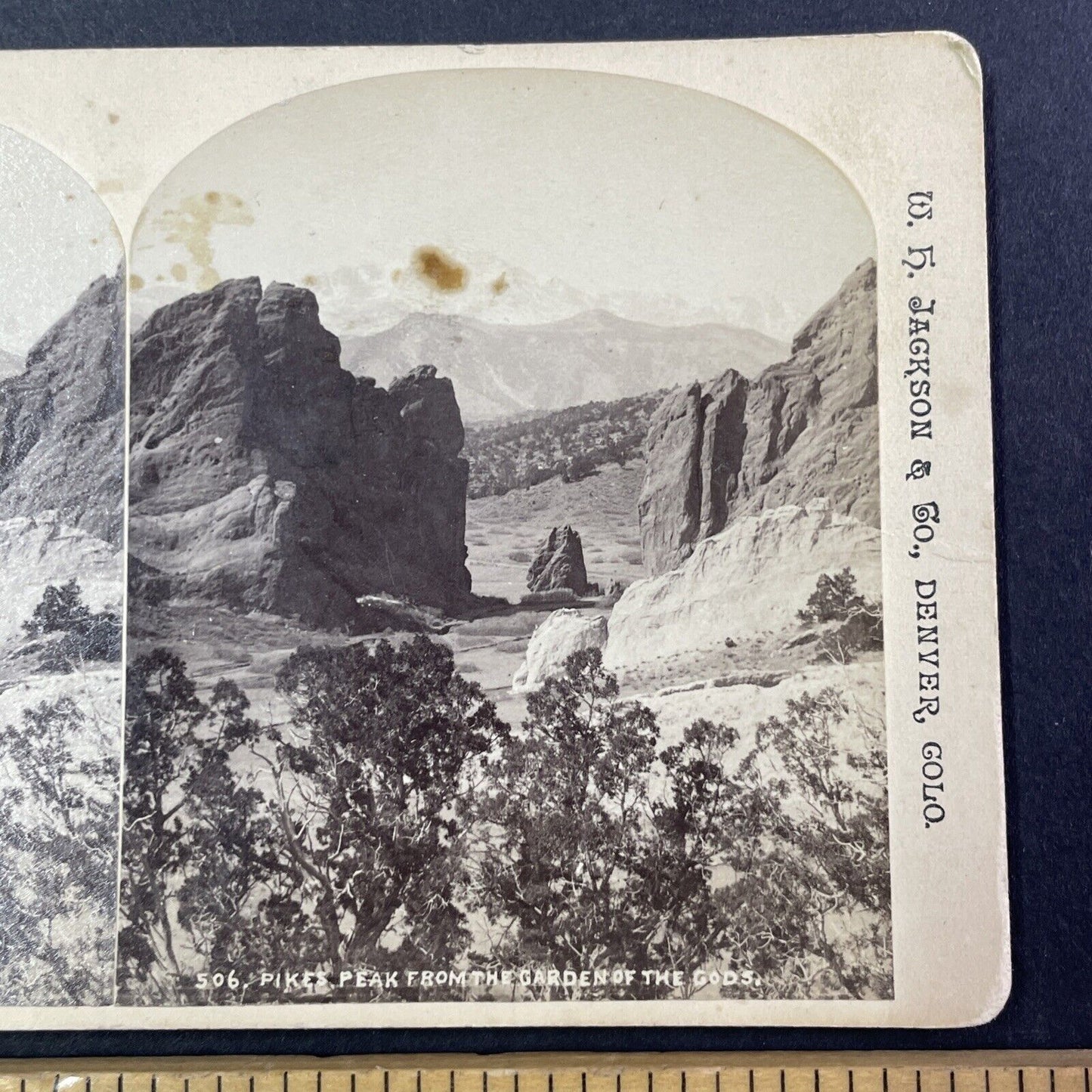 Garden of the Gods Colorado Springs Stereoview W.H. Jackson c1880 Y1757