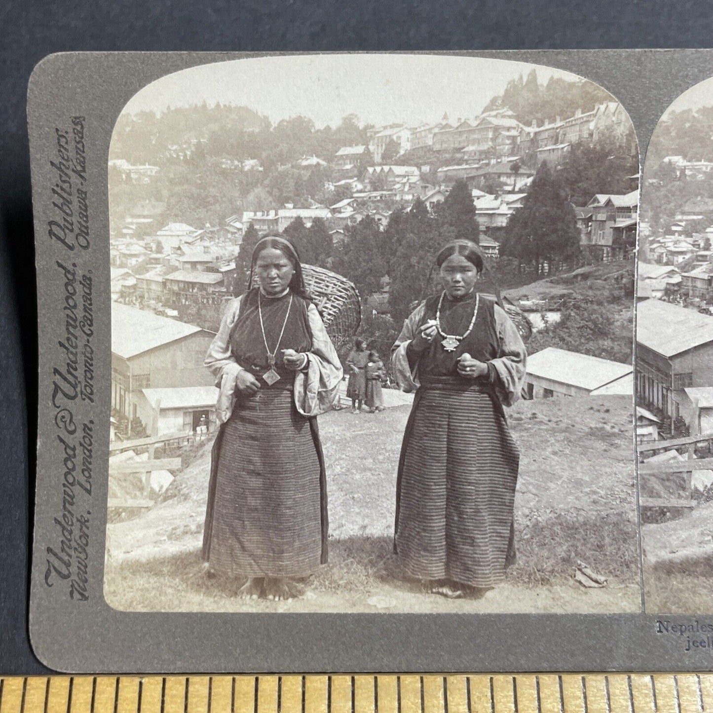 Antique 1903 Nepalese Mountain Climbing Women Stereoview Photo Card P5660