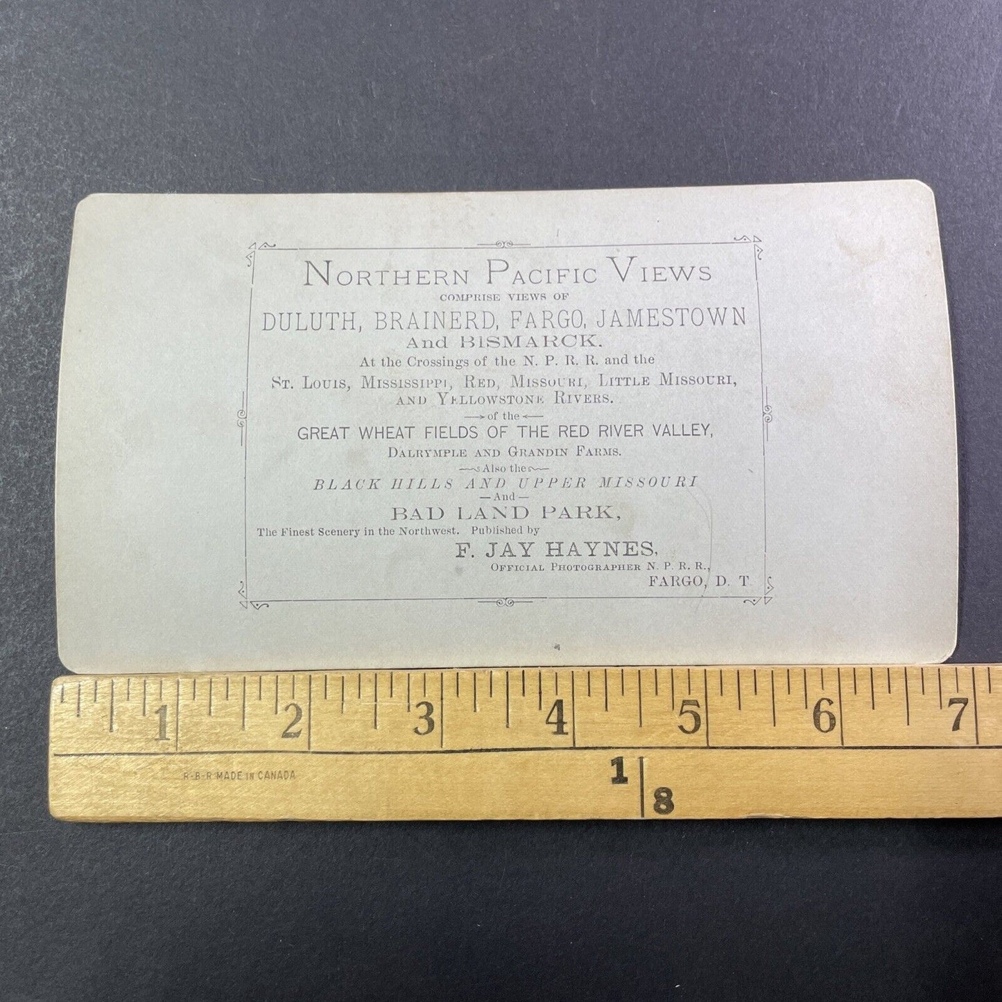 Badlands South Dakota Stereoview F. Jay Haynes Photo Card Antique c1880 X1254