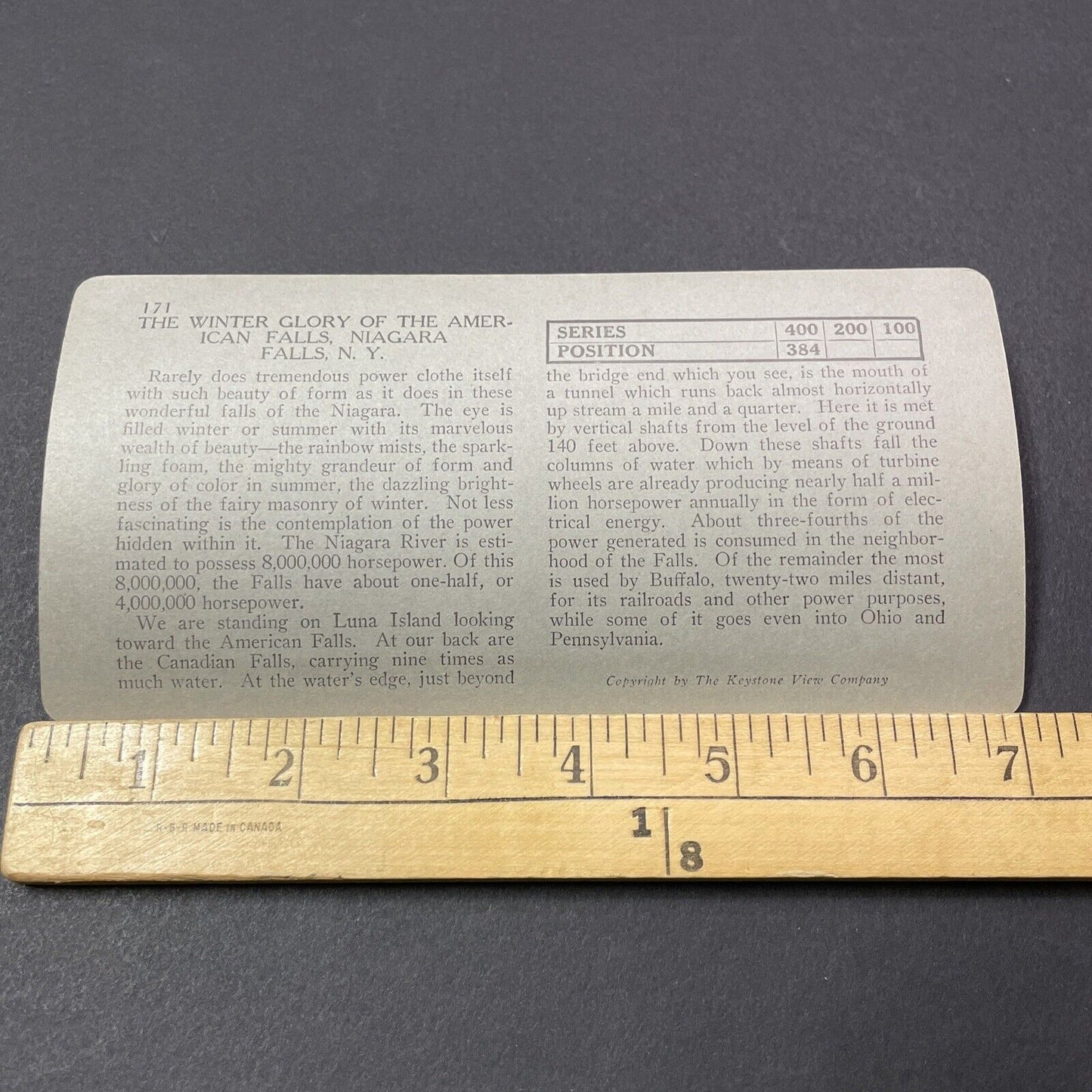 Antique 1910s Niagara Falls New York On Winter Stereoview Photo Card V2192
