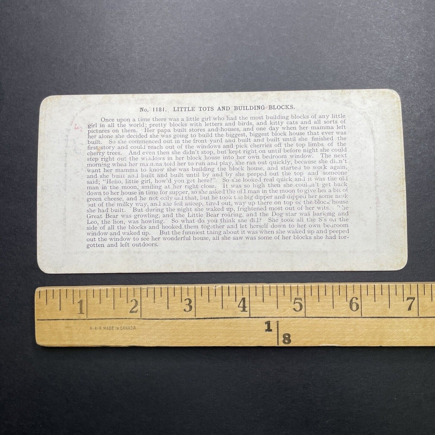 Antique 1905 Children Stack Toy Blocks Stereoview Photo Card P580-017