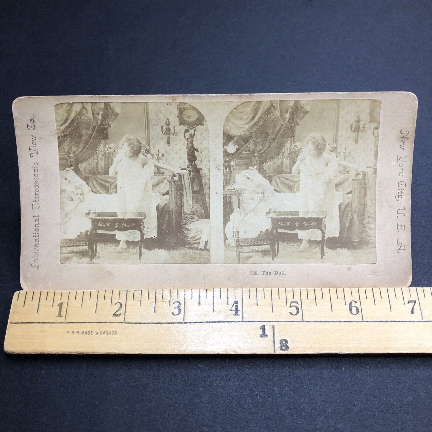 Antique 1894 Woman's Lingerie Falling Off Seductive Stereoview Photo Card P1967