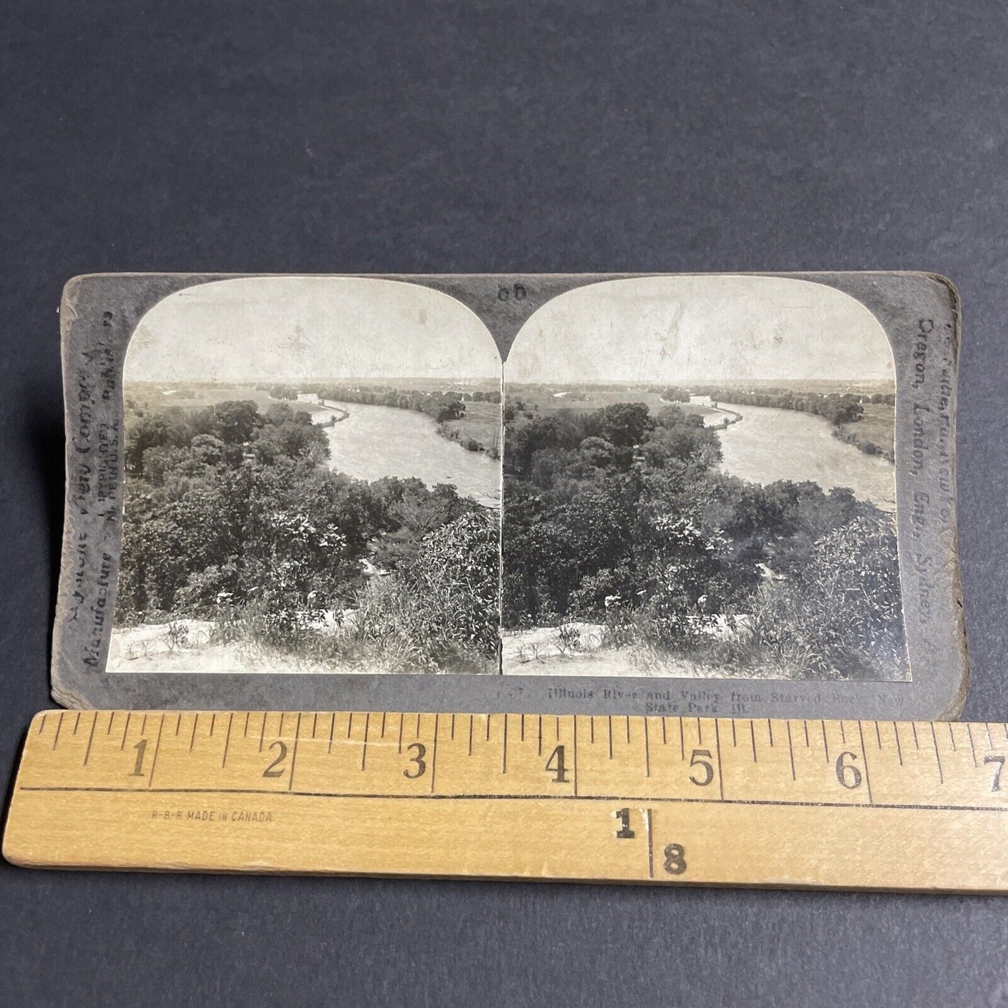 Antique 1910s Illinois River New State Park La Salle Stereoview Photo Card P4284