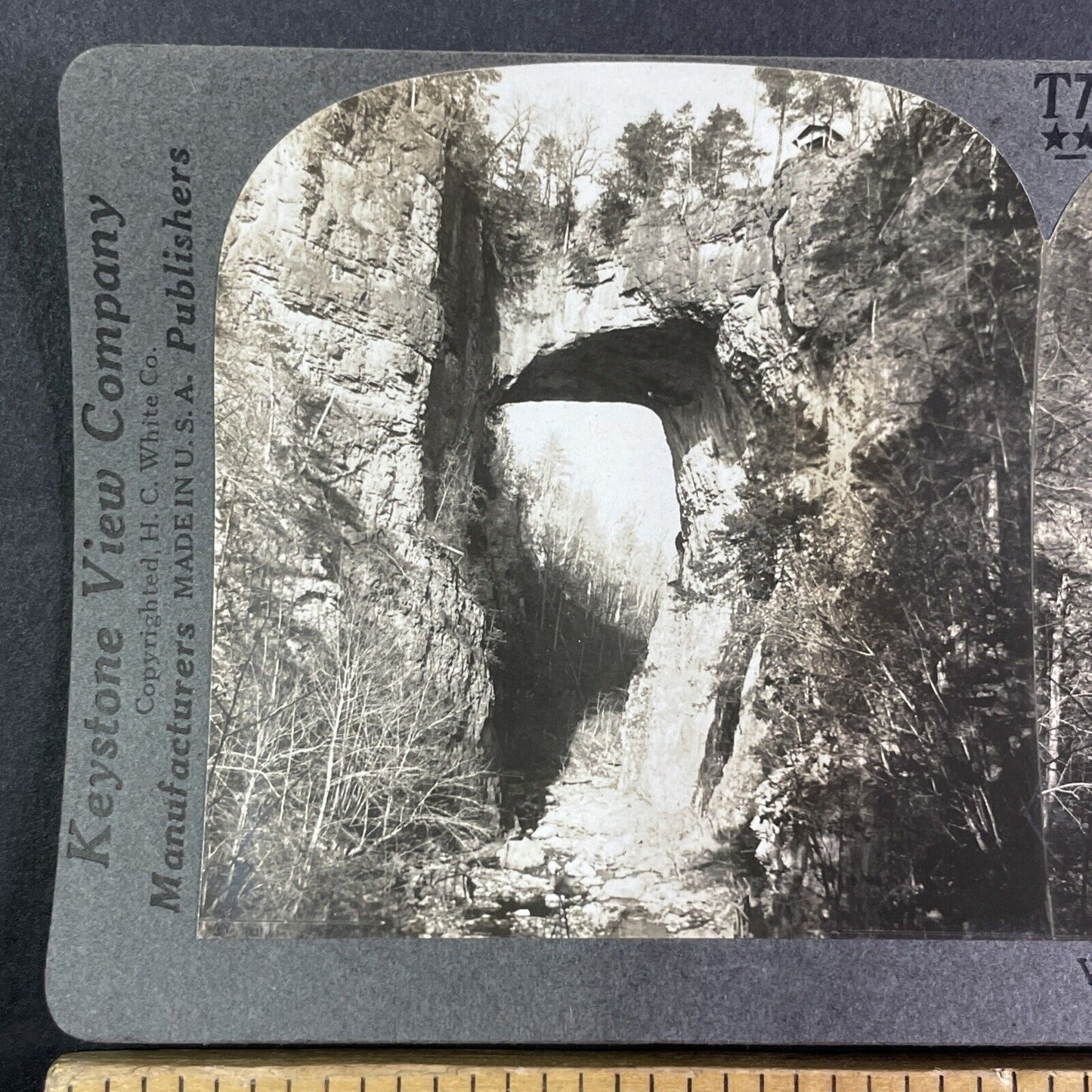 Natural Bridge State Park Virginia Stereoview H.C. White Antique c1910s Y1169