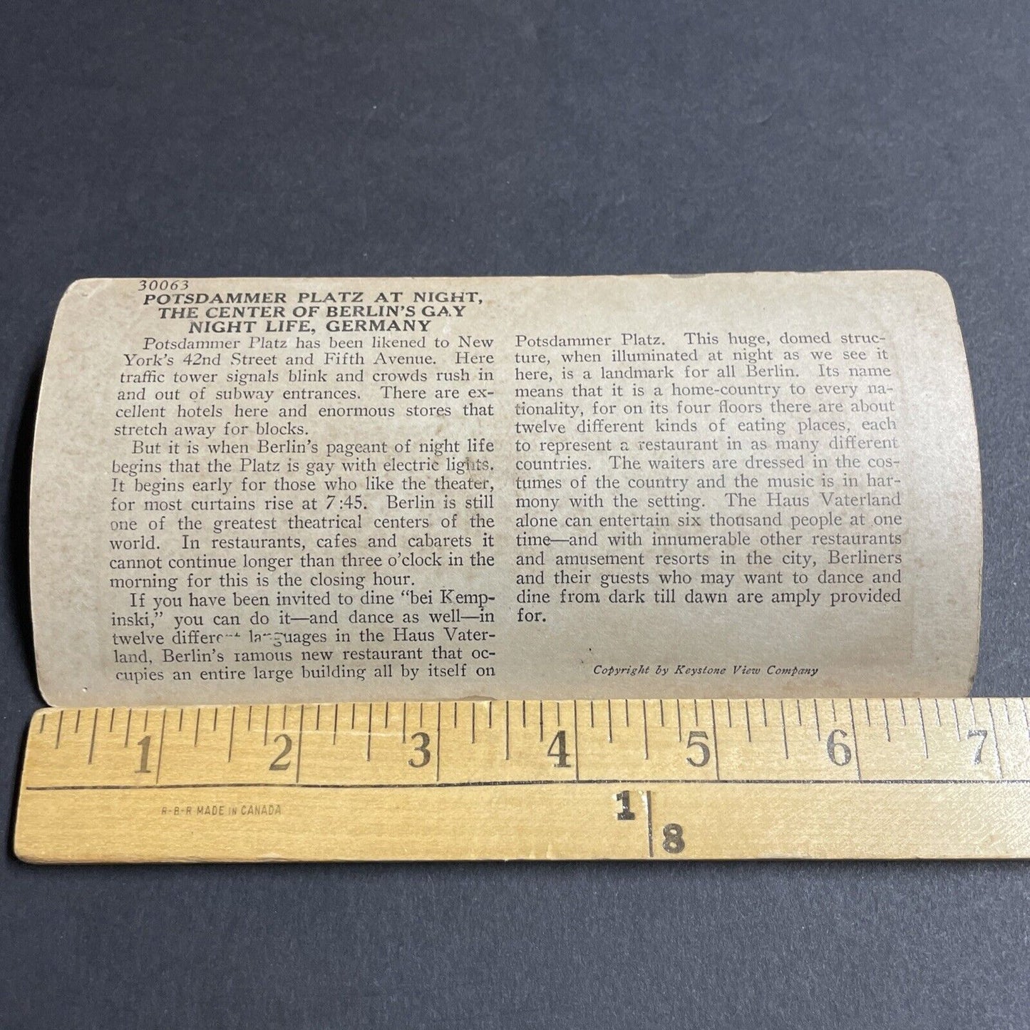 Antique 1920s Gay Night Life District Berlin Germany Stereoview Photo Card P4921