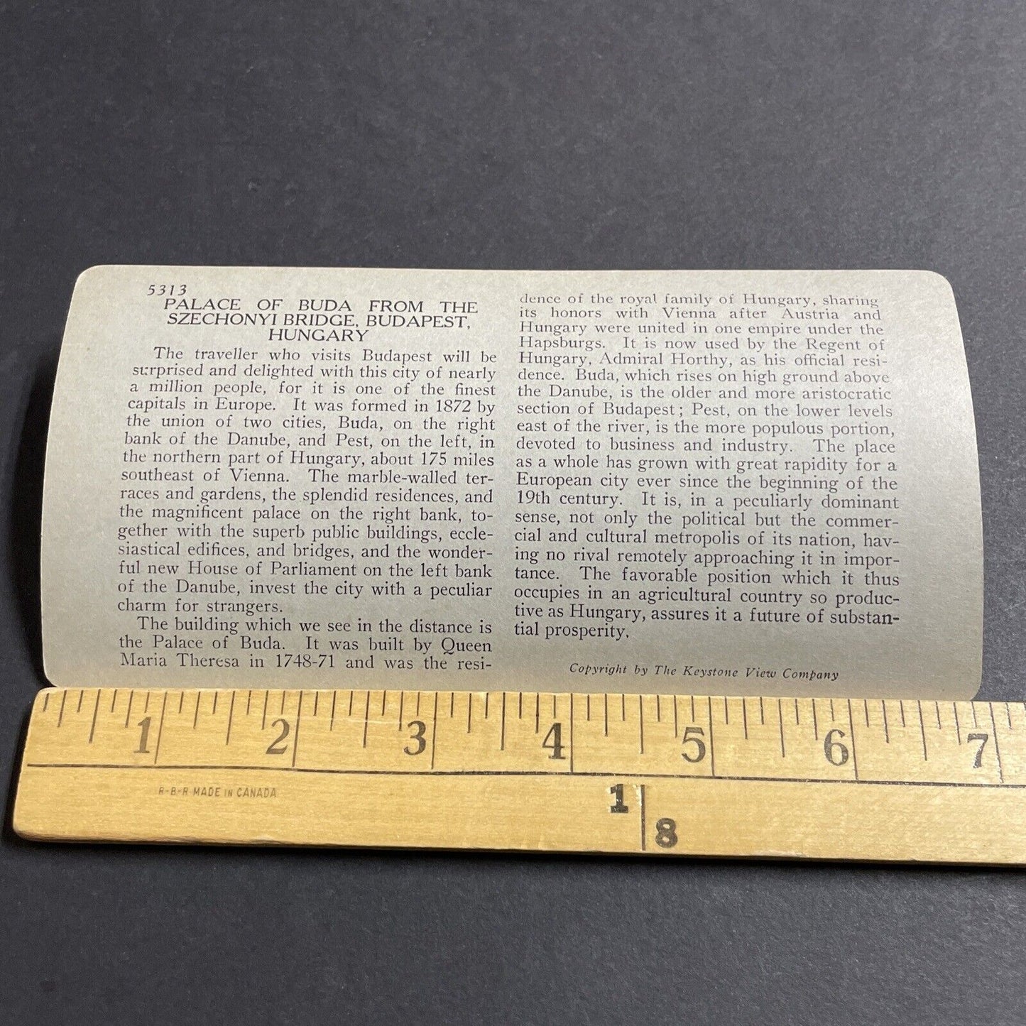 Antique 1920s Great Palace In Budapest Hungary Stereoview Photo Card P5093