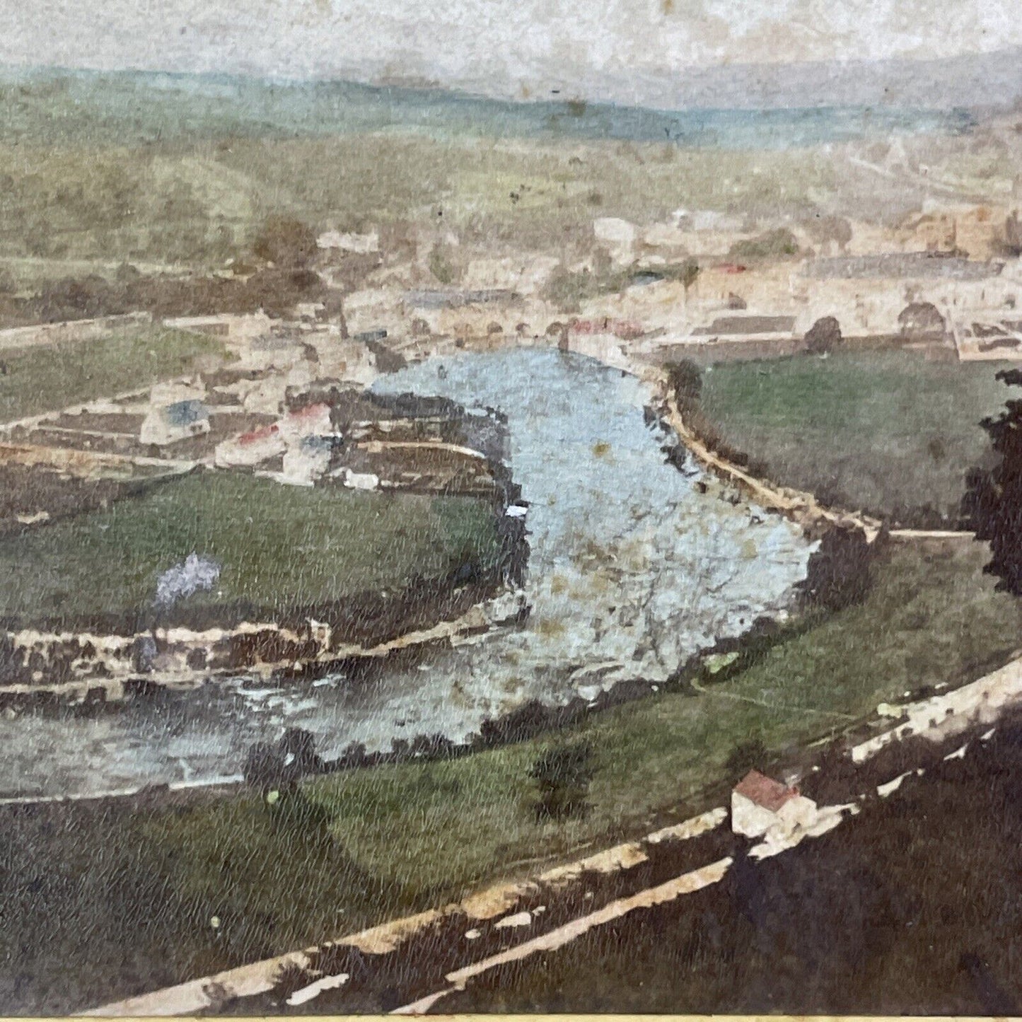 Llangollen Wales England Stereoview From Bunker Hill Antique c1865 X3550