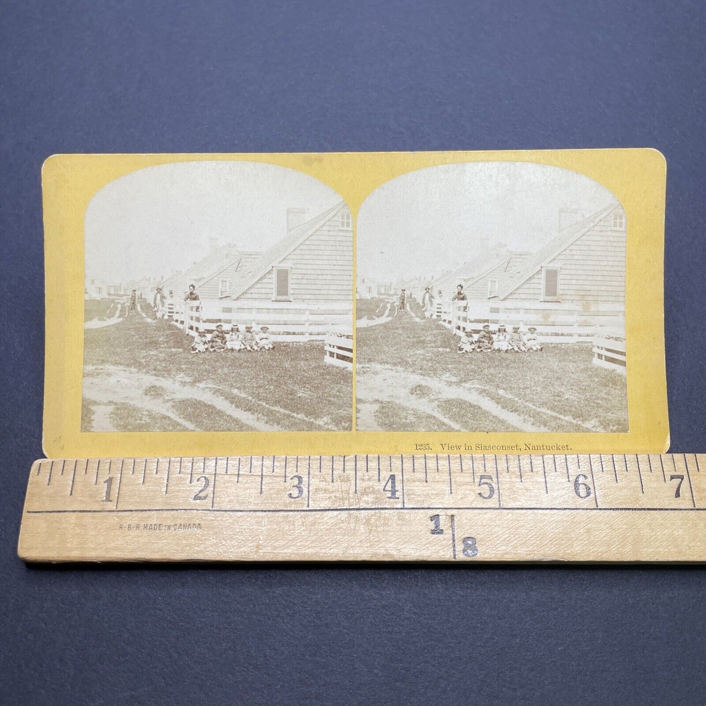 Antique 1870s Siasconset Nantucket Massachusetts Stereoview Photo Card V1740