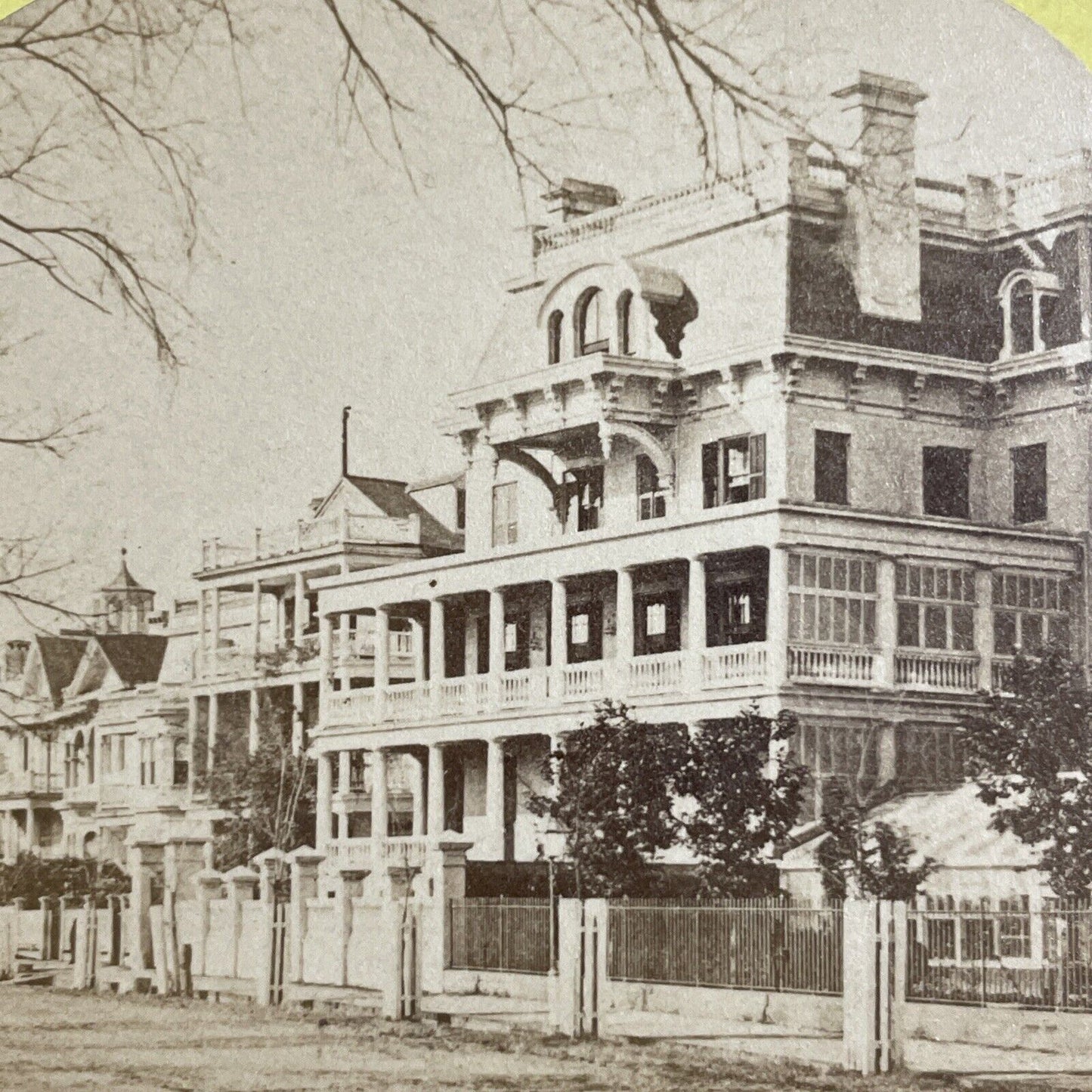 Antique 1870s South Battery Street Charleston SC Stereoview Photo Card P4880