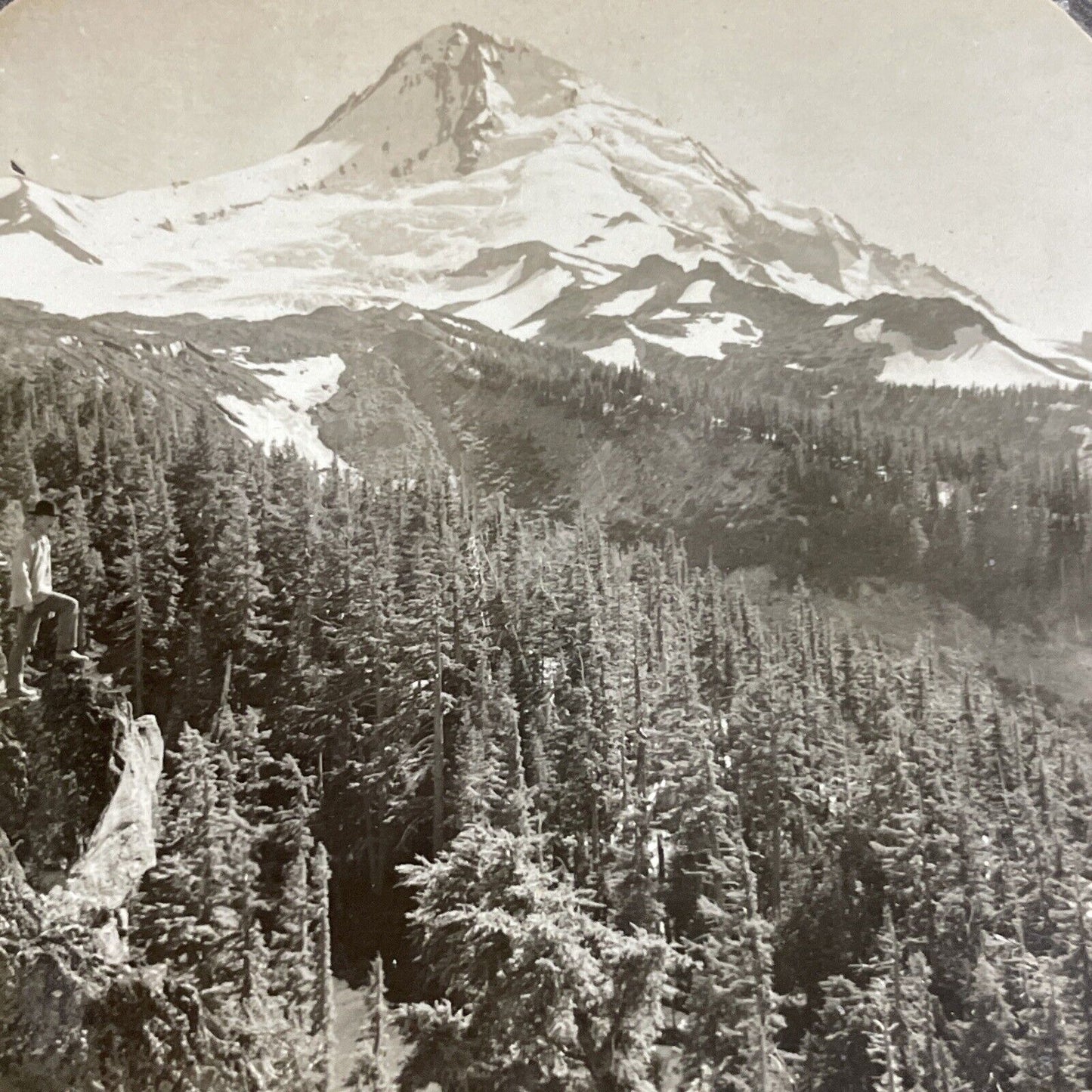 Antique 1910s Mount Hood Oregon Early Photo Stereoview Photo Card P3199