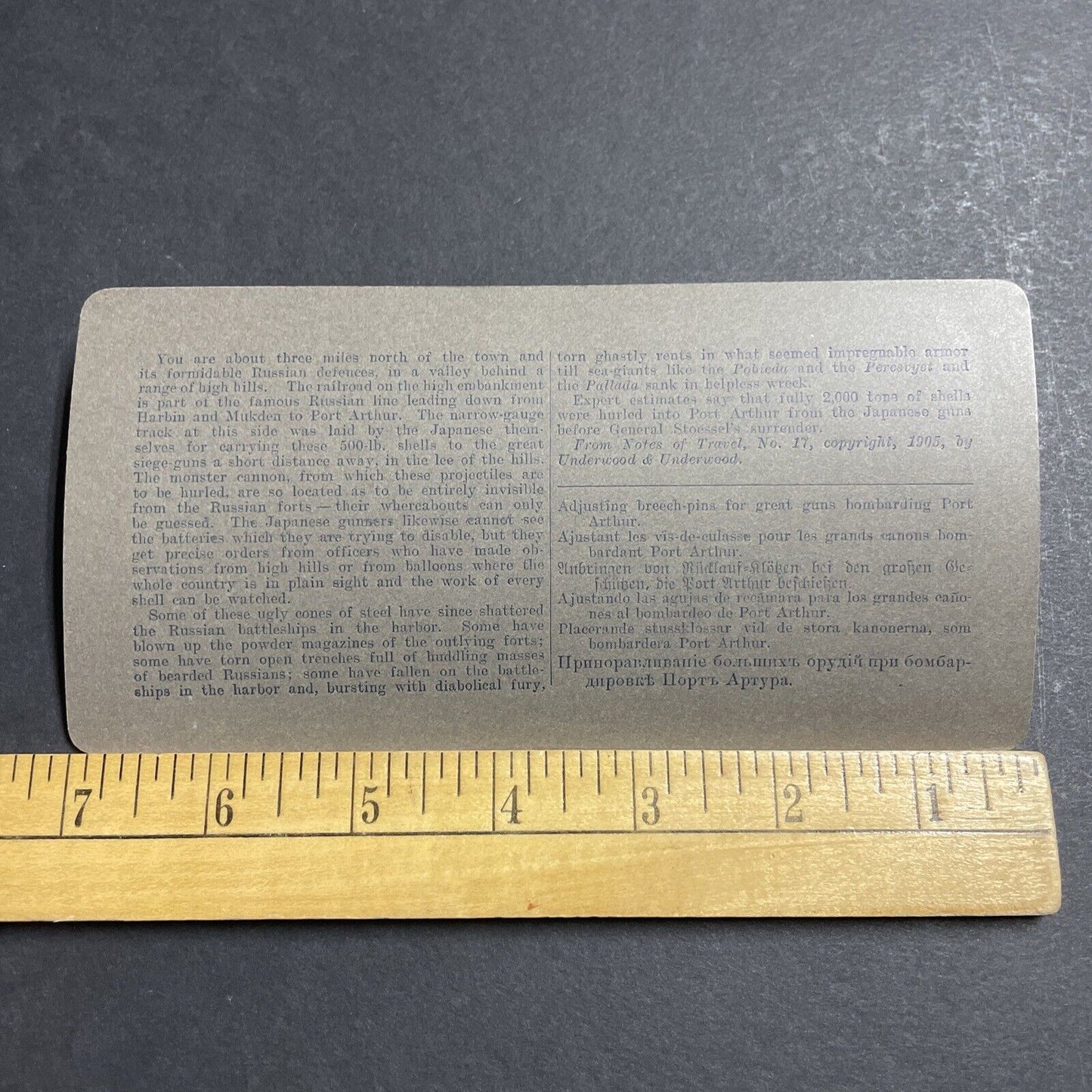 Antique 1905 Japan Army With Heavy Artillery Shells Stereoview Photo Card P1820