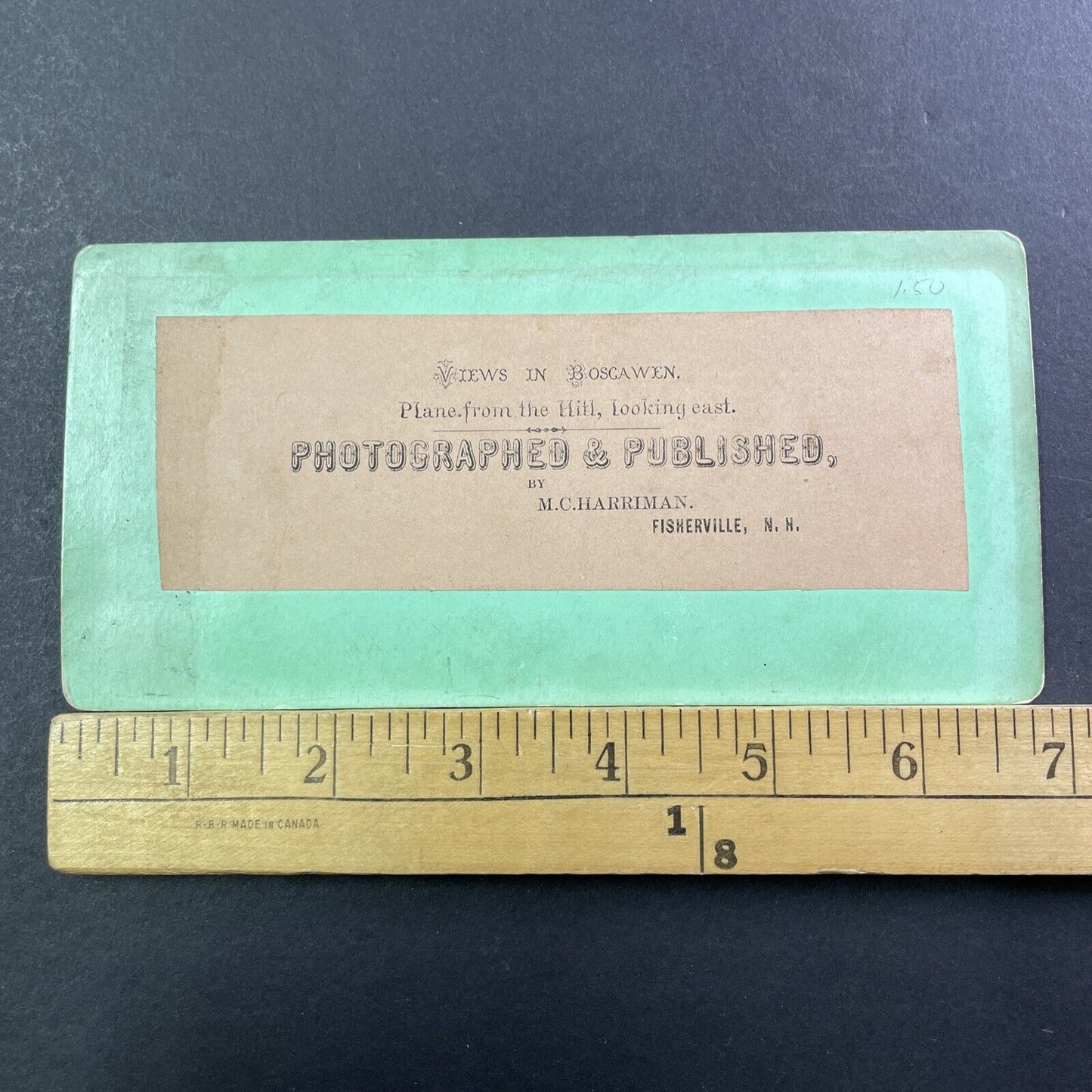 Boscawen New Hampshire Downtown Stereoview MC Harriman Antique c1875 X1217