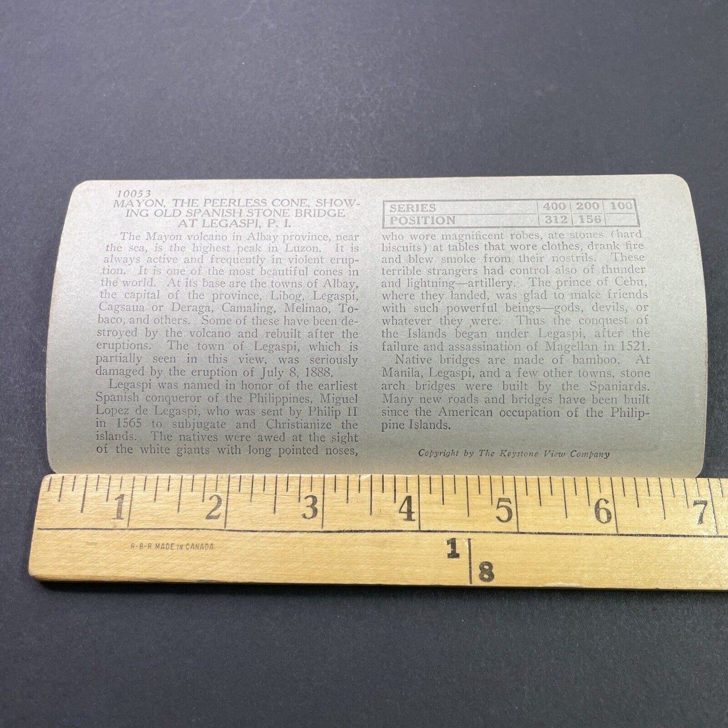 Antique 1910s Stone Bridge Legazpi Philippines Stereoview Photo Card P3149