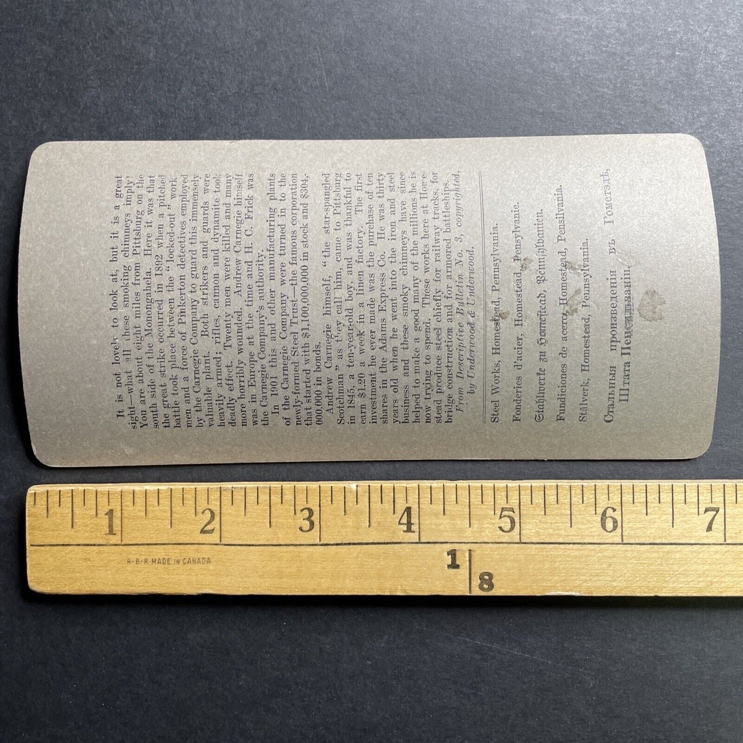 Antique 1905 Busy Steel Factories Homestead PA Stereoview Photo Card P1533