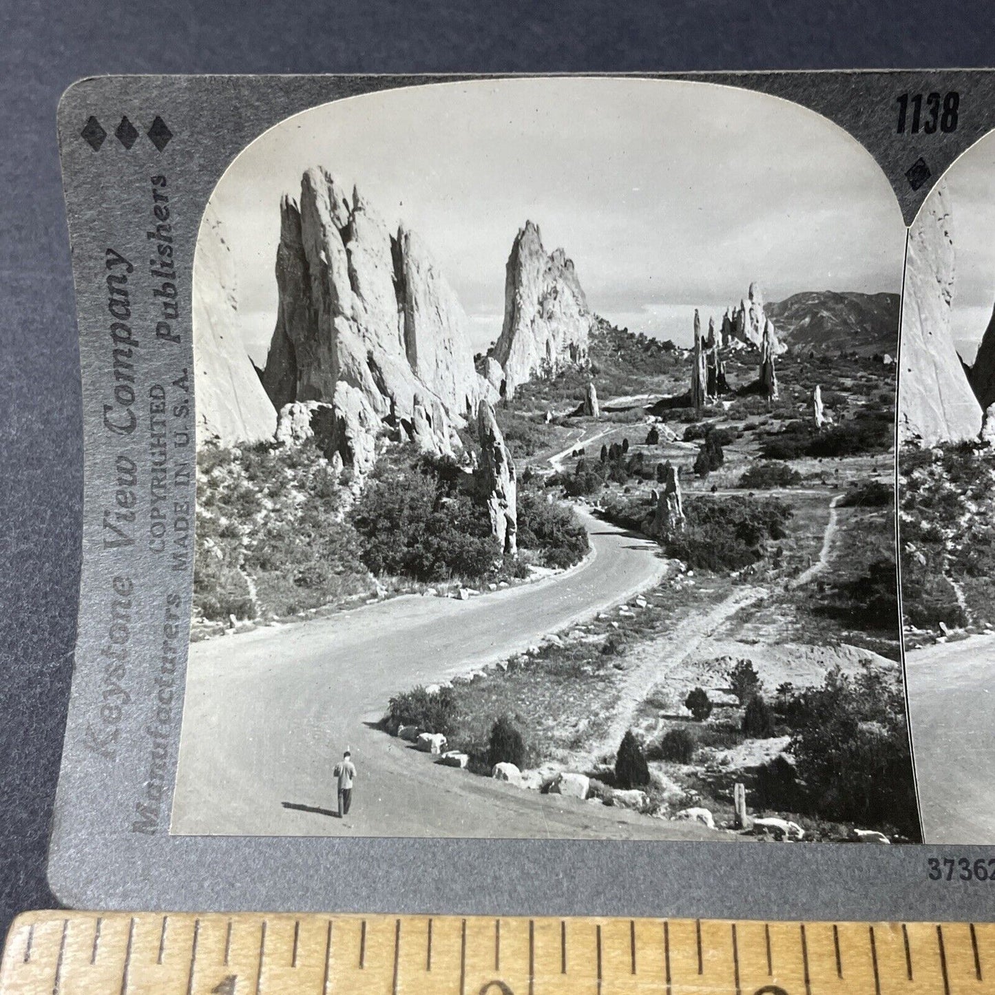 Antique 1920s Garden Of The Gods Rock Towers Colorado Stereoview Photo Card 2823