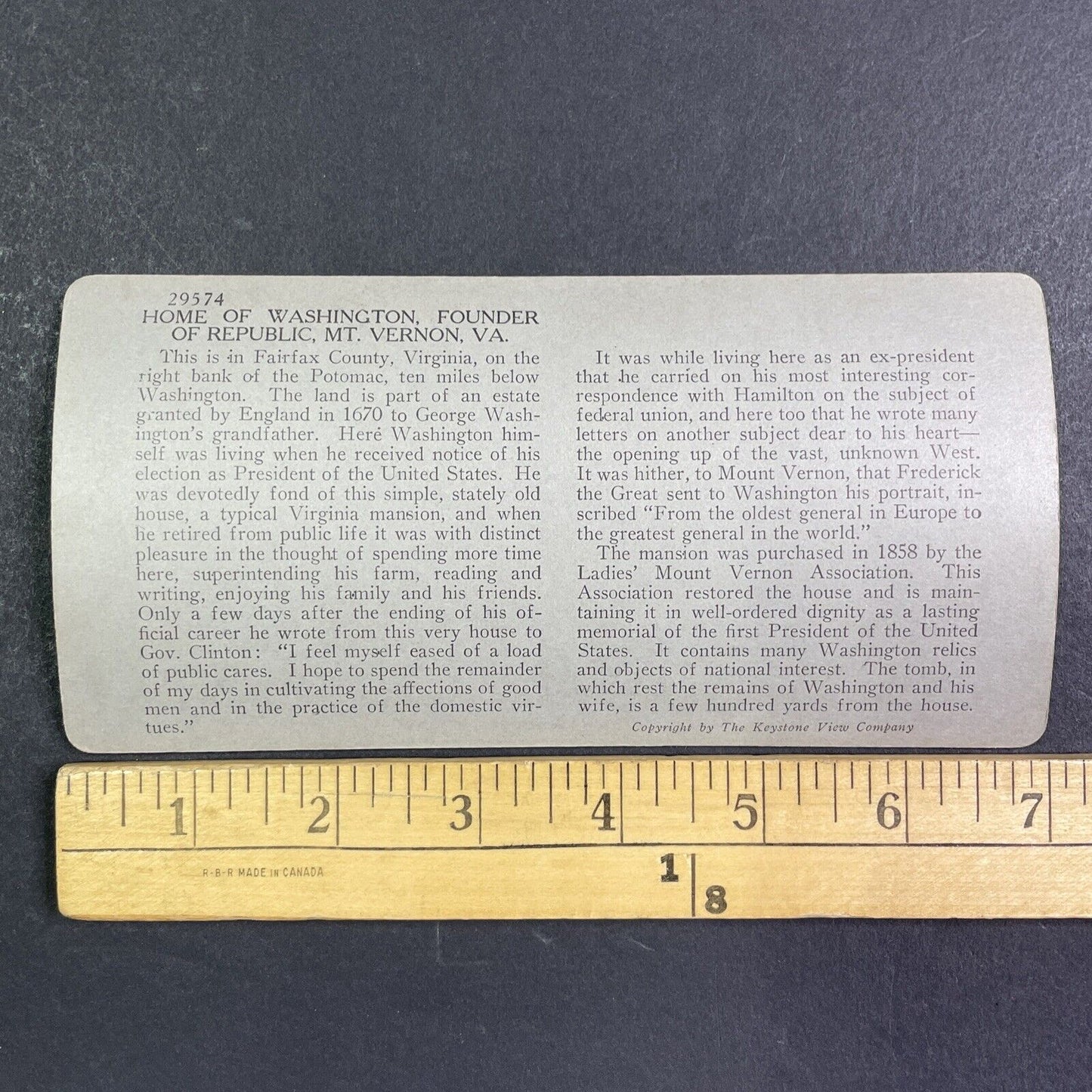 George Washington House Mount Vernon Virginia Stereoview Antique c1920s Y1125