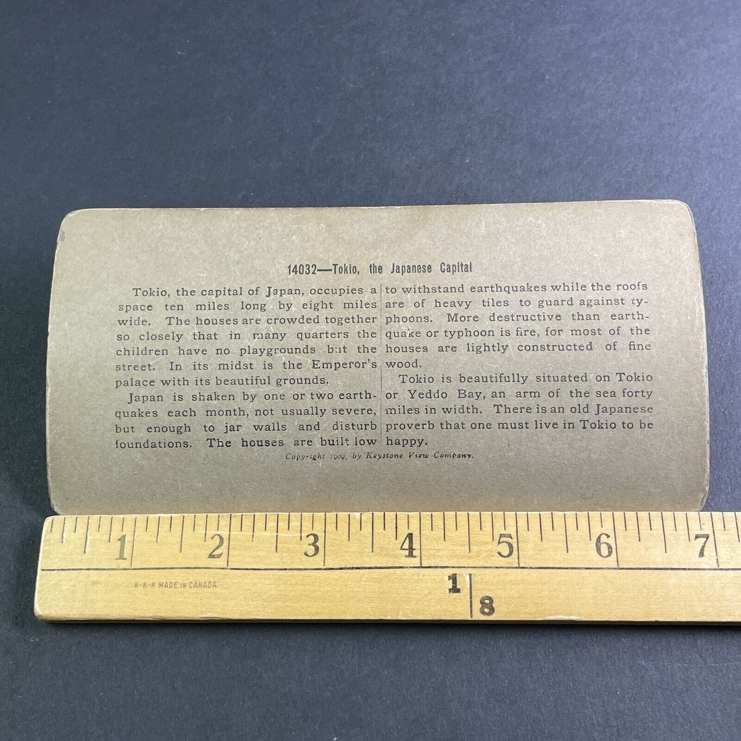 Antique 1904 Tokyo Japan City View Stereoview Photo Card P2242