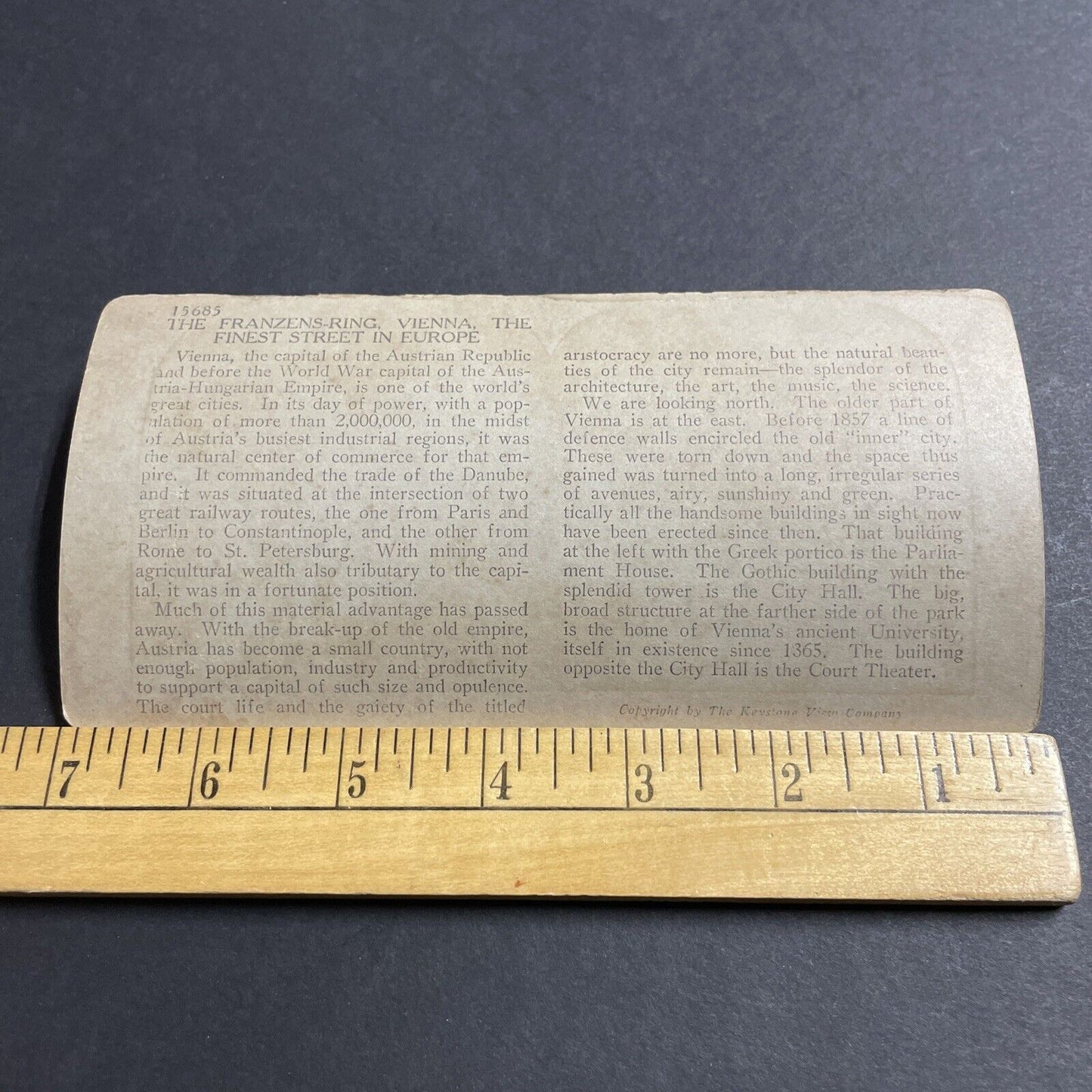 Antique 1920s Vienna Austria City Center View Stereoview Photo Card P5000