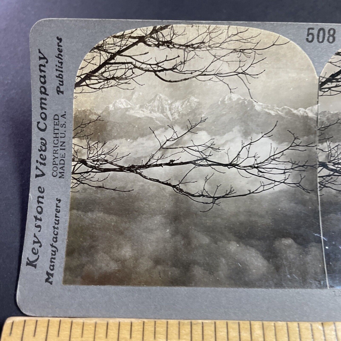 Antique 1910s Himalayas Mountains Nepal Stereoview Photo Card P3620
