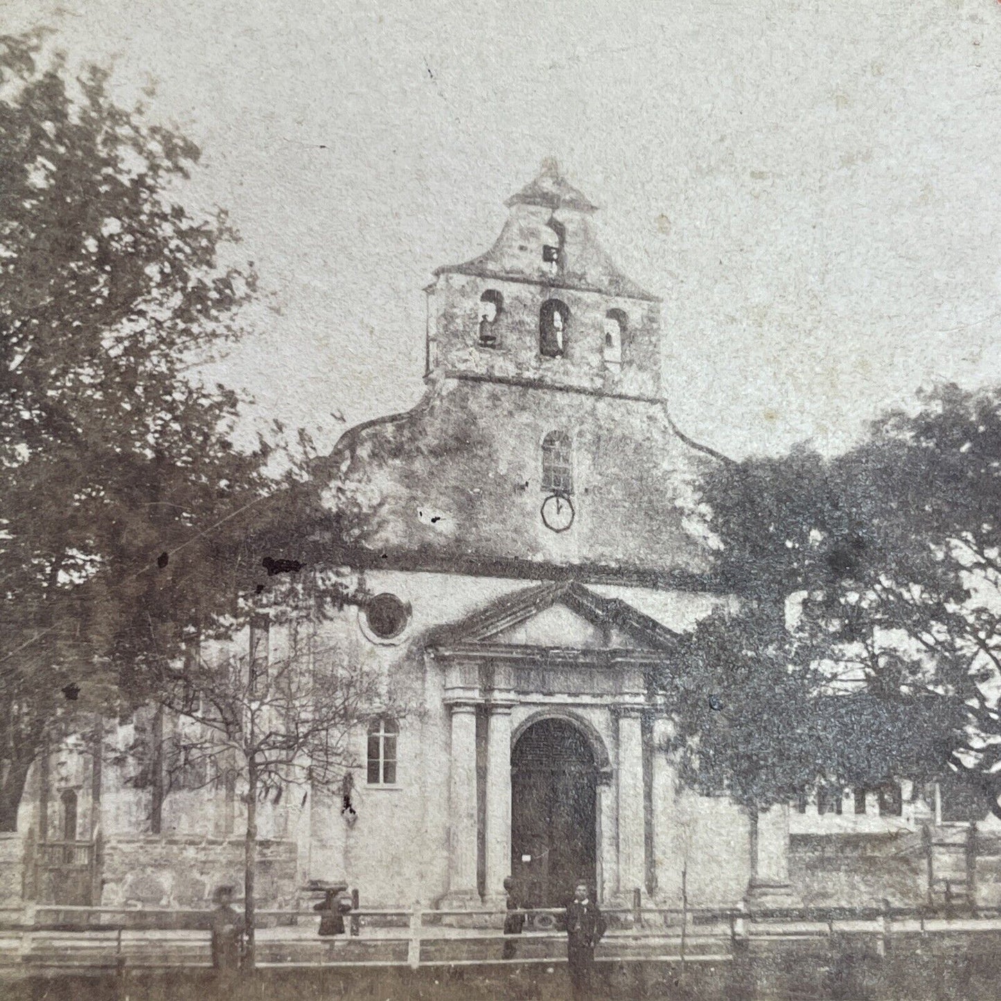 Antique 1860s St. Augustine Cathedral Florida Stereoview Photo Card P1195