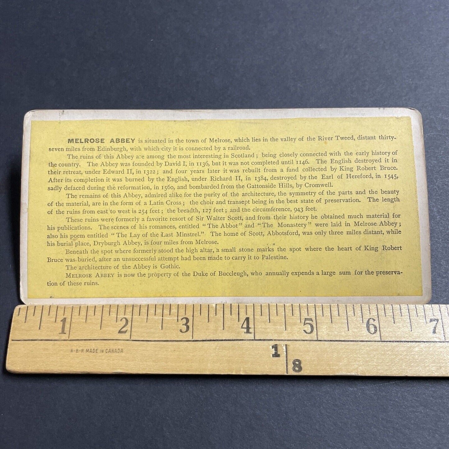 Antique 1870s Melrose Abbey Church Scotland Stereoview Photo Card P5203