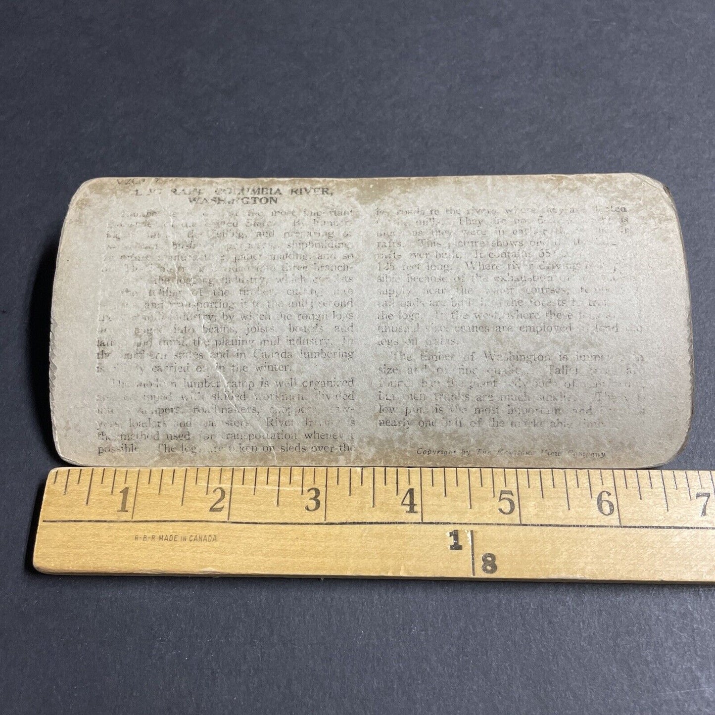 Antique 1910s Log Driver On The Columbia River OR Stereoview Photo Card P4363