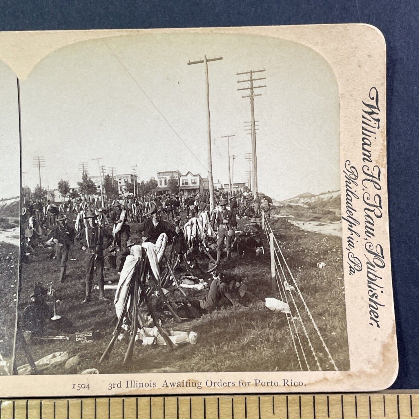 3rd Illinois Infanty Division Stereoview US Military Army Antique c1898 X2604
