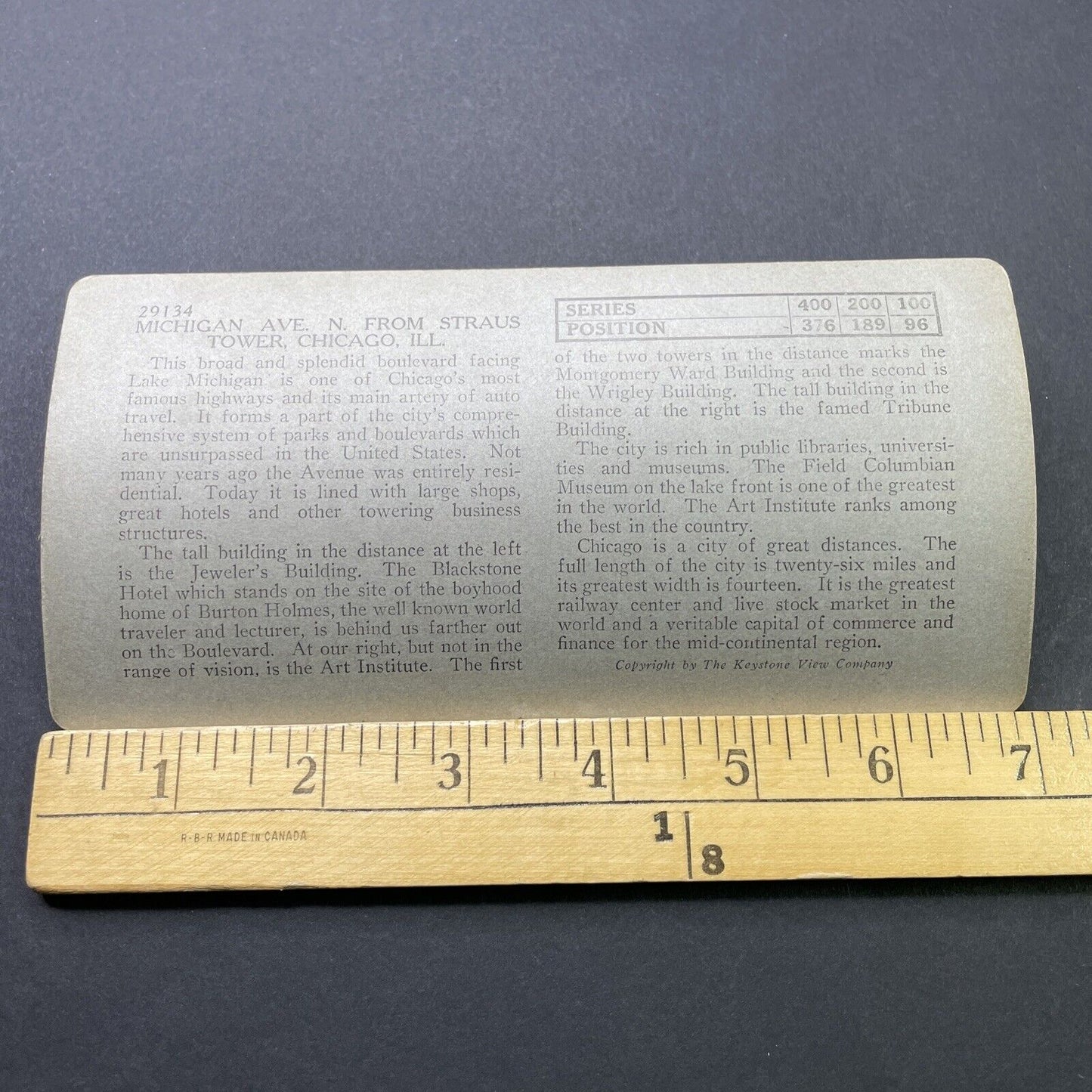 Antique 1920s Michigan Avenue Chicago Illinois Stereoview Photo Card P2767