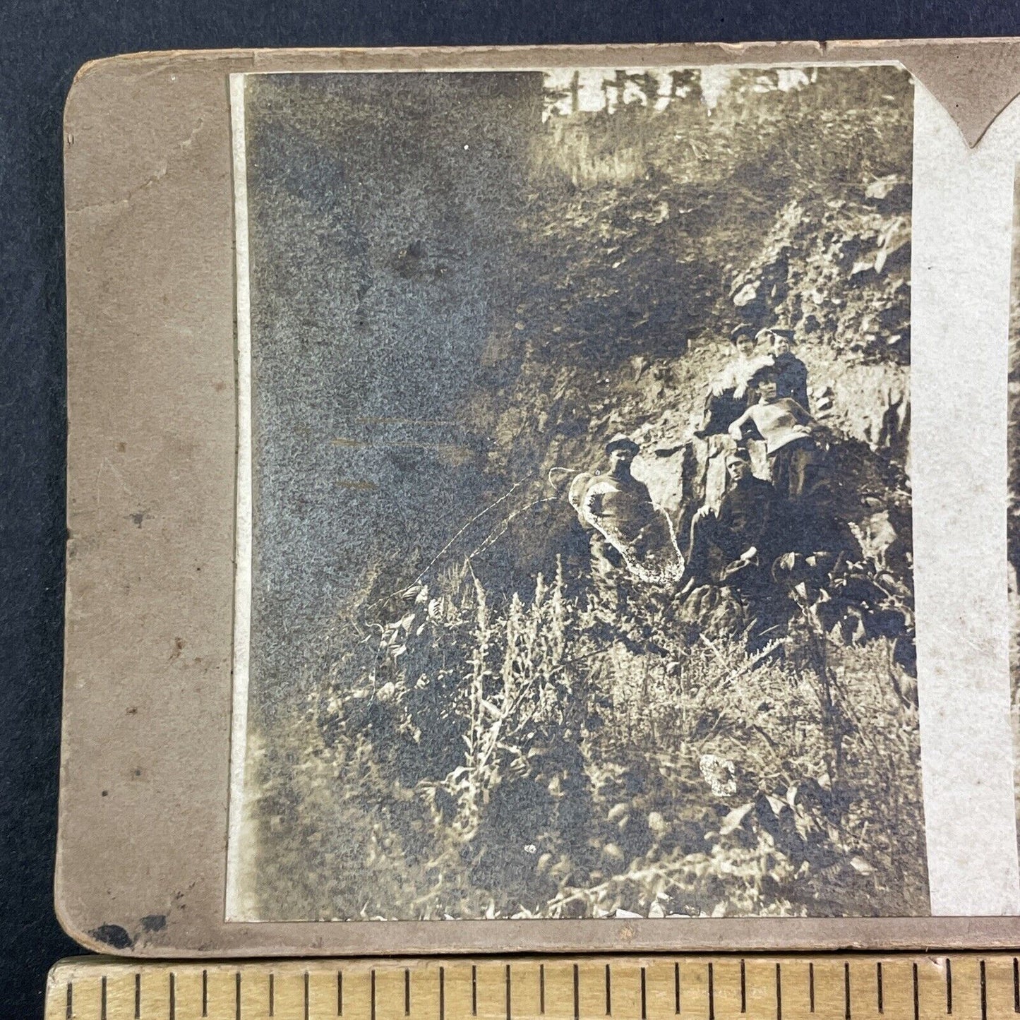 Copper Mountain Colorado Open Pit Prospectors Stereoview Antique c1870s X1910
