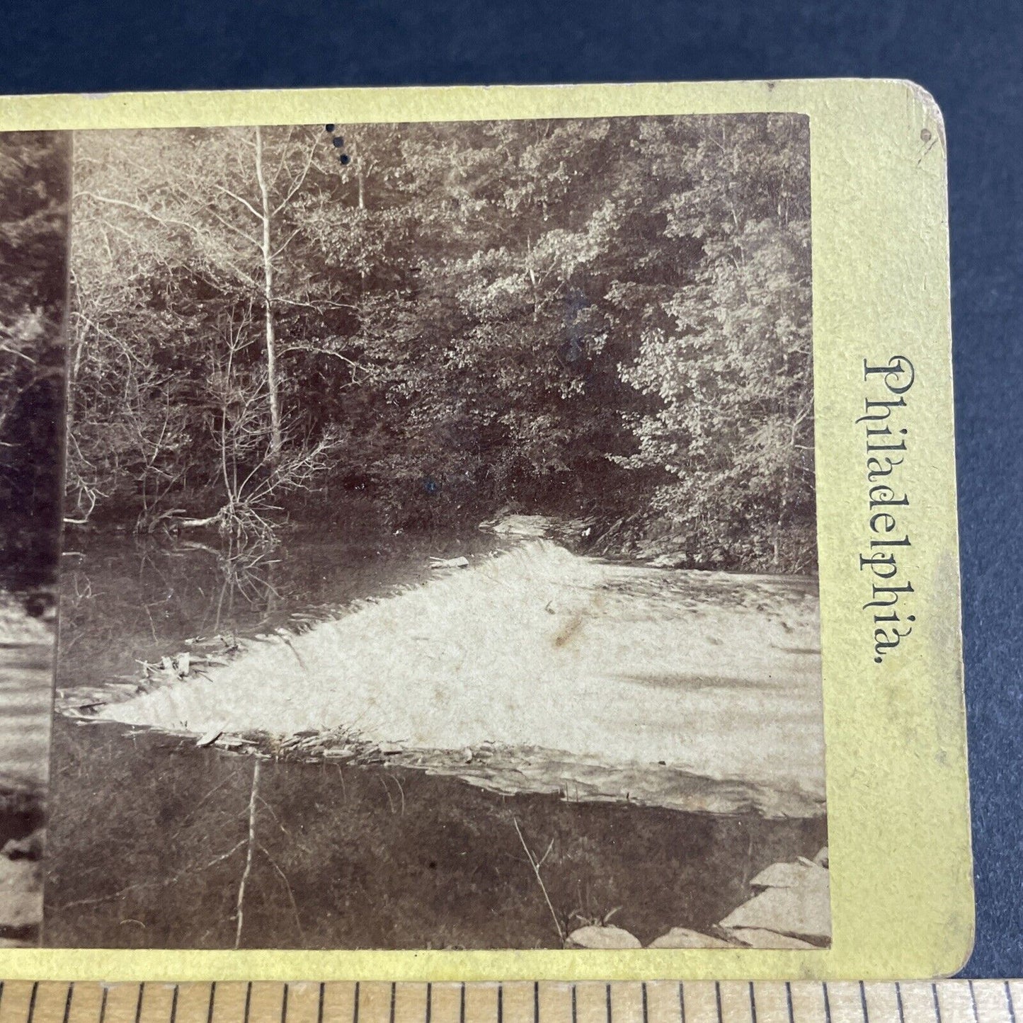 Antique 1870s Wissahickon Creek Philadelphia PA Stereoview Photo Card P4807