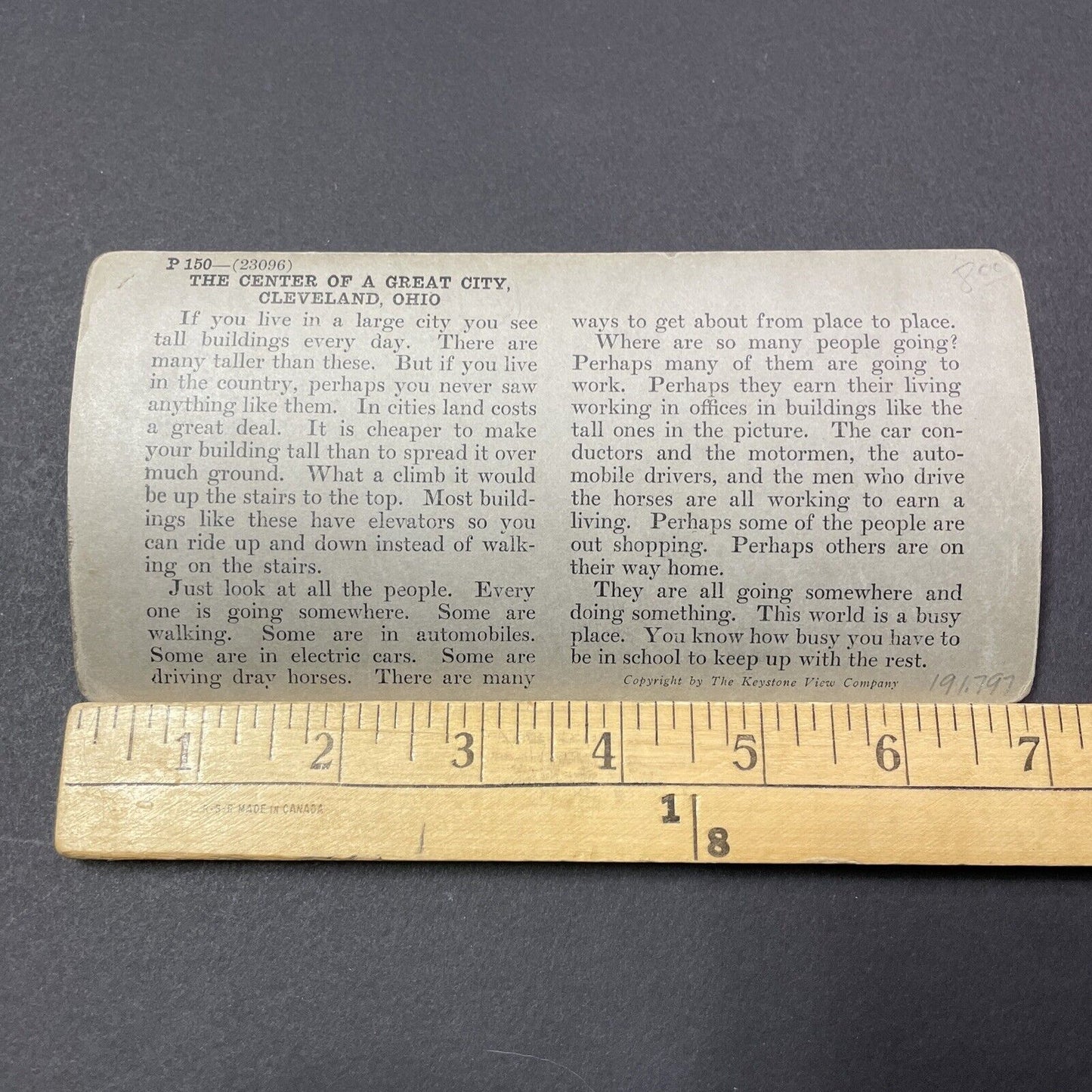 Antique 1920s Cleveland Ohio Downtown View Stereoview Photo Card V1859