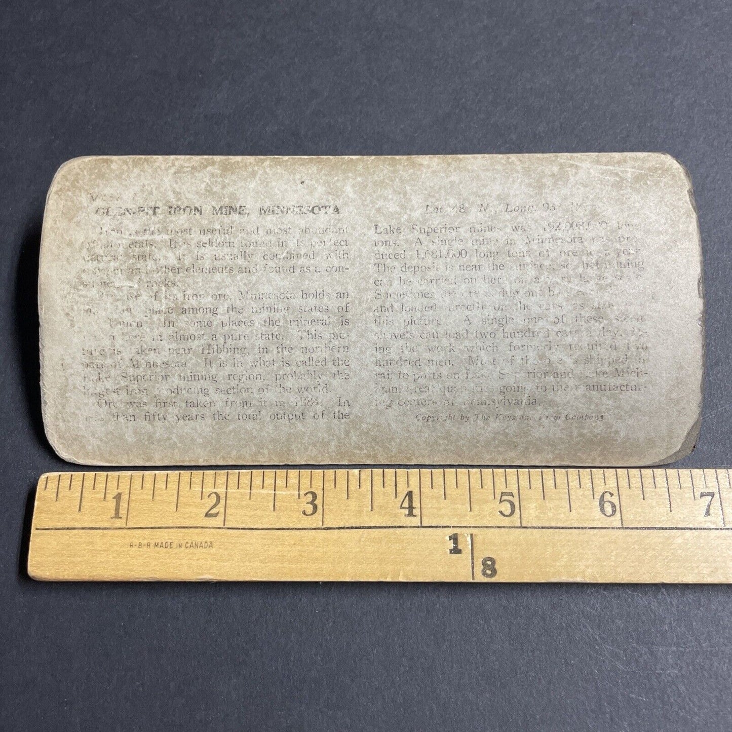 Antique 1920s Open Pit Iron Ore Mine Minnesota Stereoview Photo Card P4341