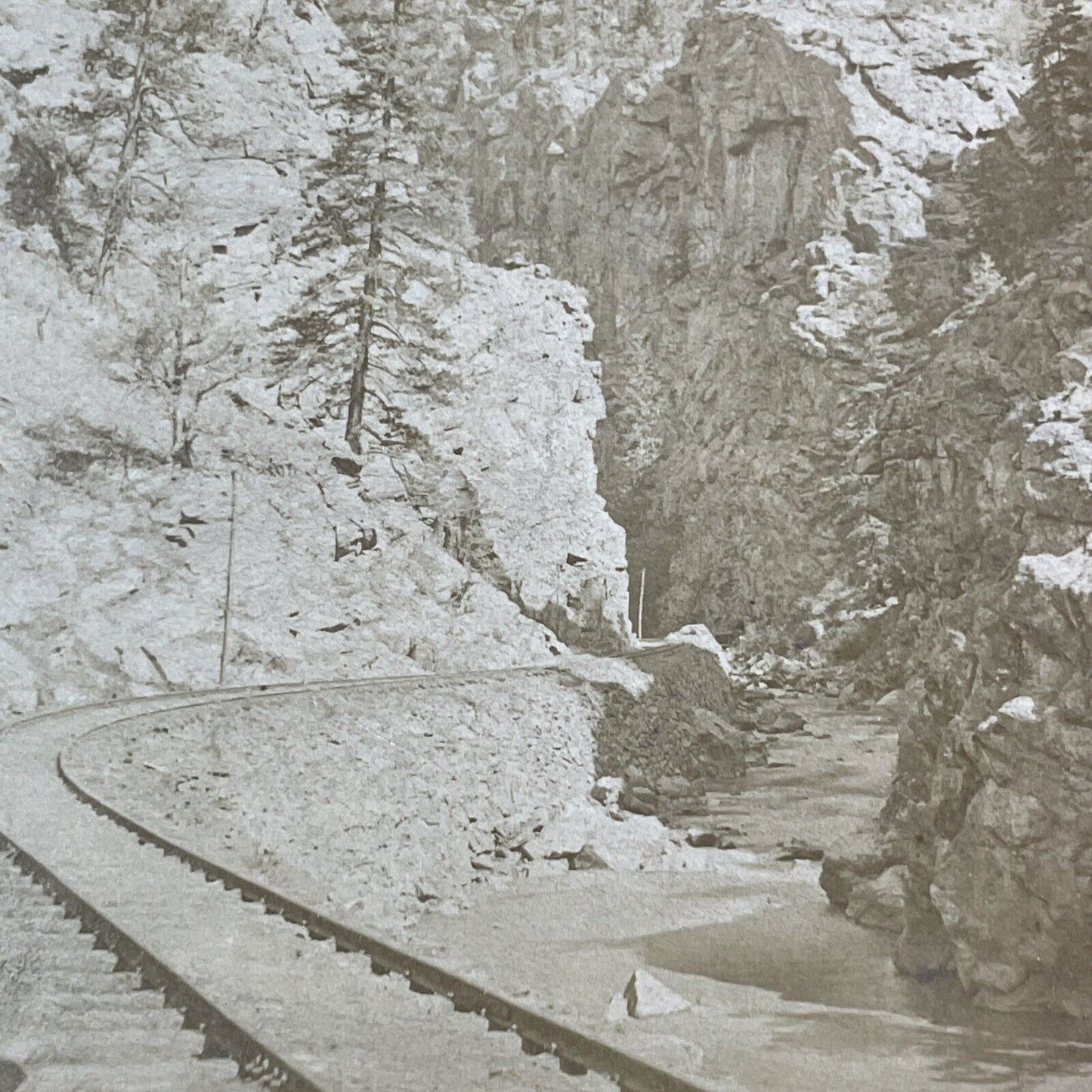 Clear Creek Canyon Colorado Stereoview BW Kilburn Antique c1885 X3652