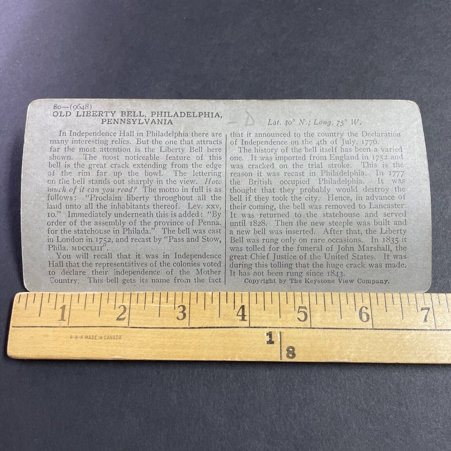 Antique 1909 Liberty Bell Philadelphia PA Stereoview Photo Card P3630