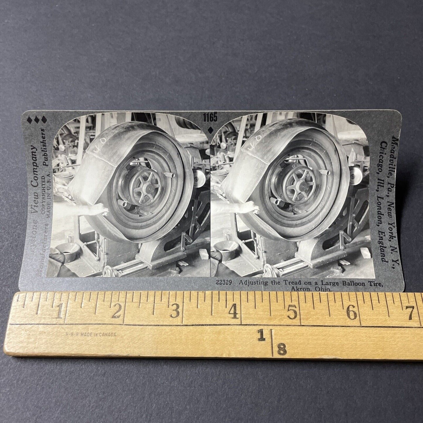Antique 1920s Goodyear Tire Factory Akron Ohio Stereoview Photo Card V2611