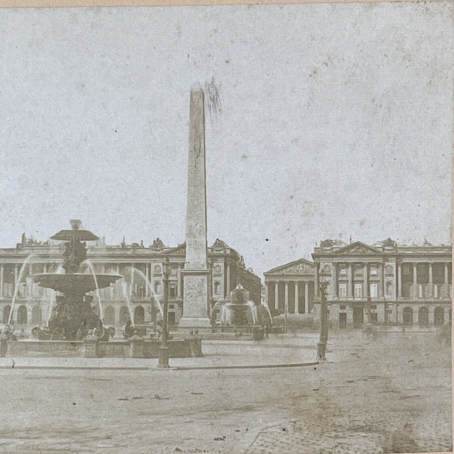 Luxor Obelisk Place de la Concorde Paris France Stereoview Antique c1855 Y1105