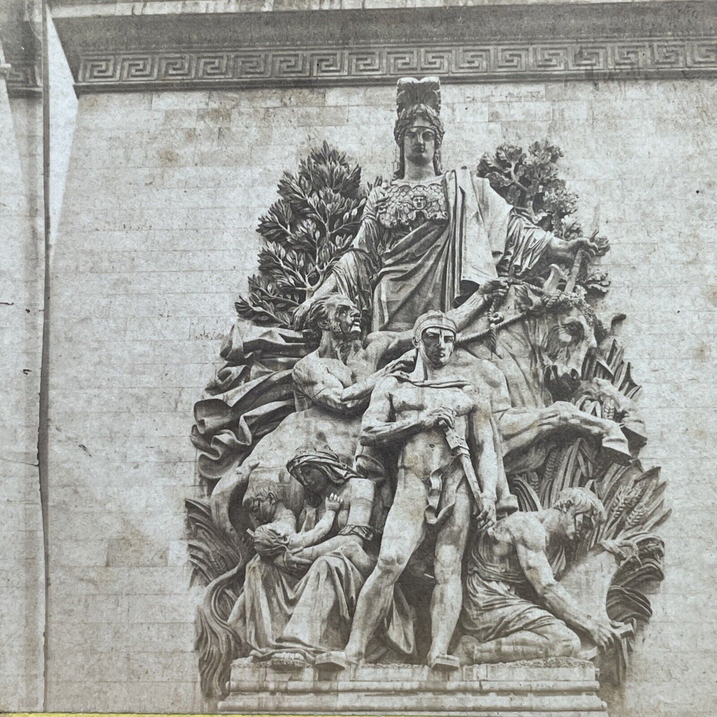 Antique 1860s Statue Etoile Arc De Triomphe Paris Stereoview Photo Card P1152